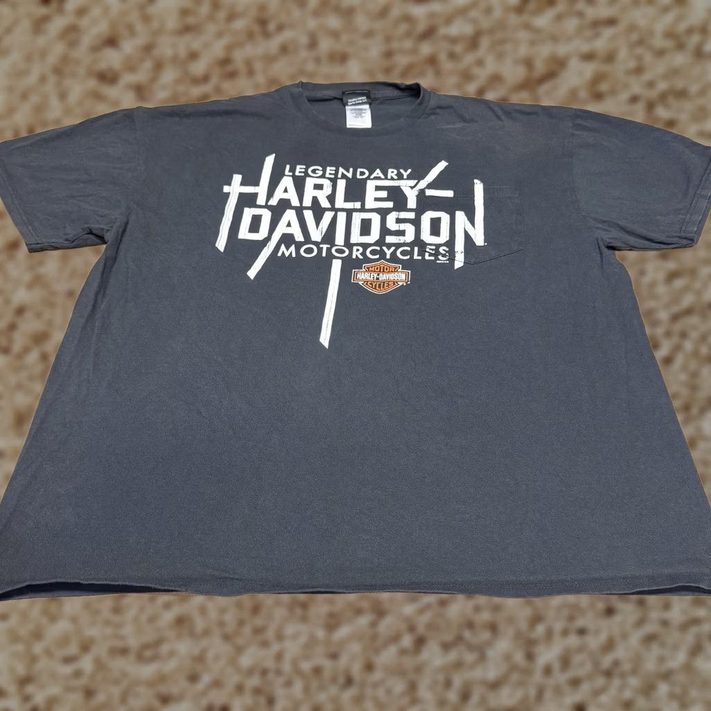 Harley Davidson Harley-Davidson Shirt Mens 2XL Gray Pocket Barnett El Paso Texas Motorcycle Tee Size US XXL / EU 58 / 5 - 1 Thumbnail