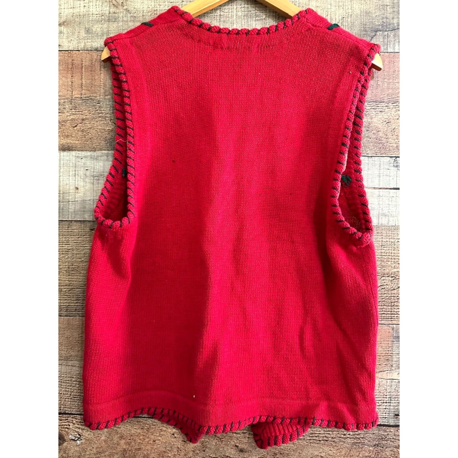 Vintage VINTAGE Victoria Jones Sweater Womens Large Red Christmas mistletoe Holiday Vest Top Size L / US 10 / IT 46 - 2 Thumbnail