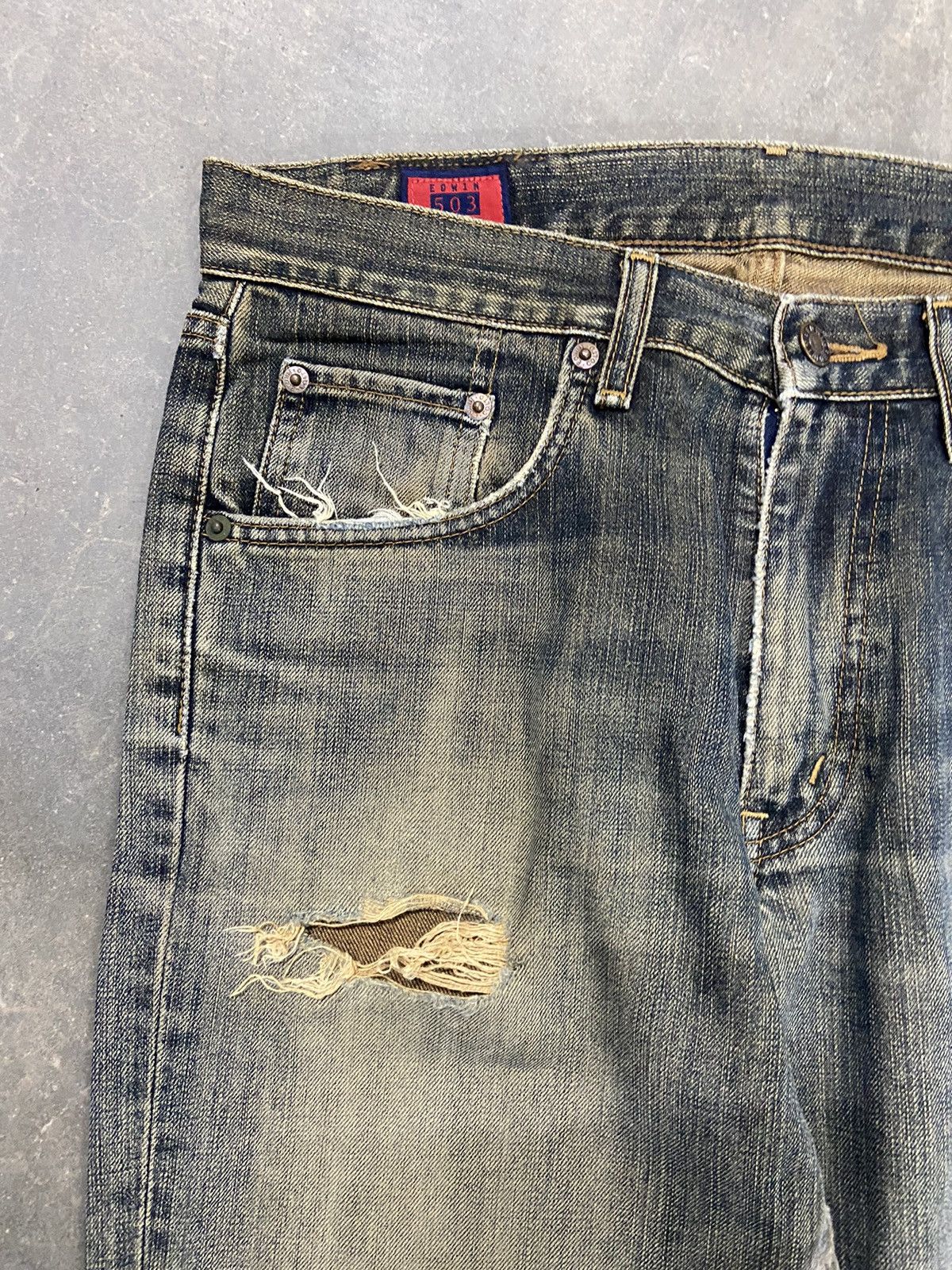 Beauty Beast Vintage Edwin Jeans Distressed Denim if 6 was 9 edwin 505ZZ Size US 33 - 4 Thumbnail