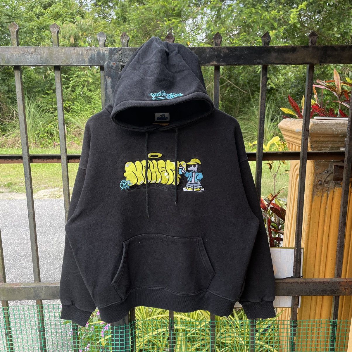 Rap Tees × Welcome Skateboards 🔥Vintage 90s Kikety Big Logo Skate Hip Hop Pullover Hoodie Size US L / EU 52-54 / 3 - 1 Thumbnail