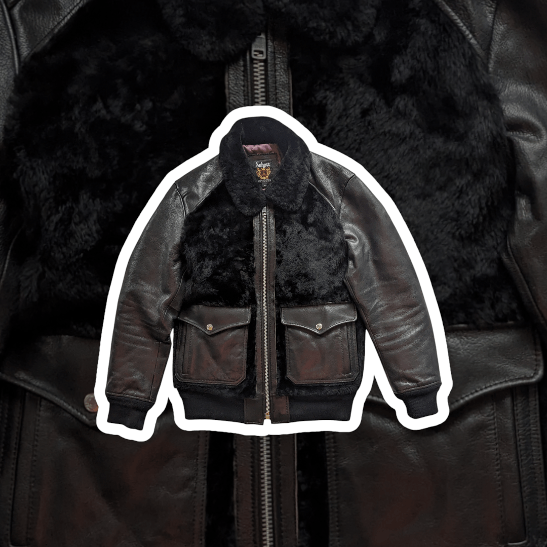 Schott Black schott leather shearling aviator flight jacket medium Size US M / EU 48-50 / 2 - 1 Thumbnail