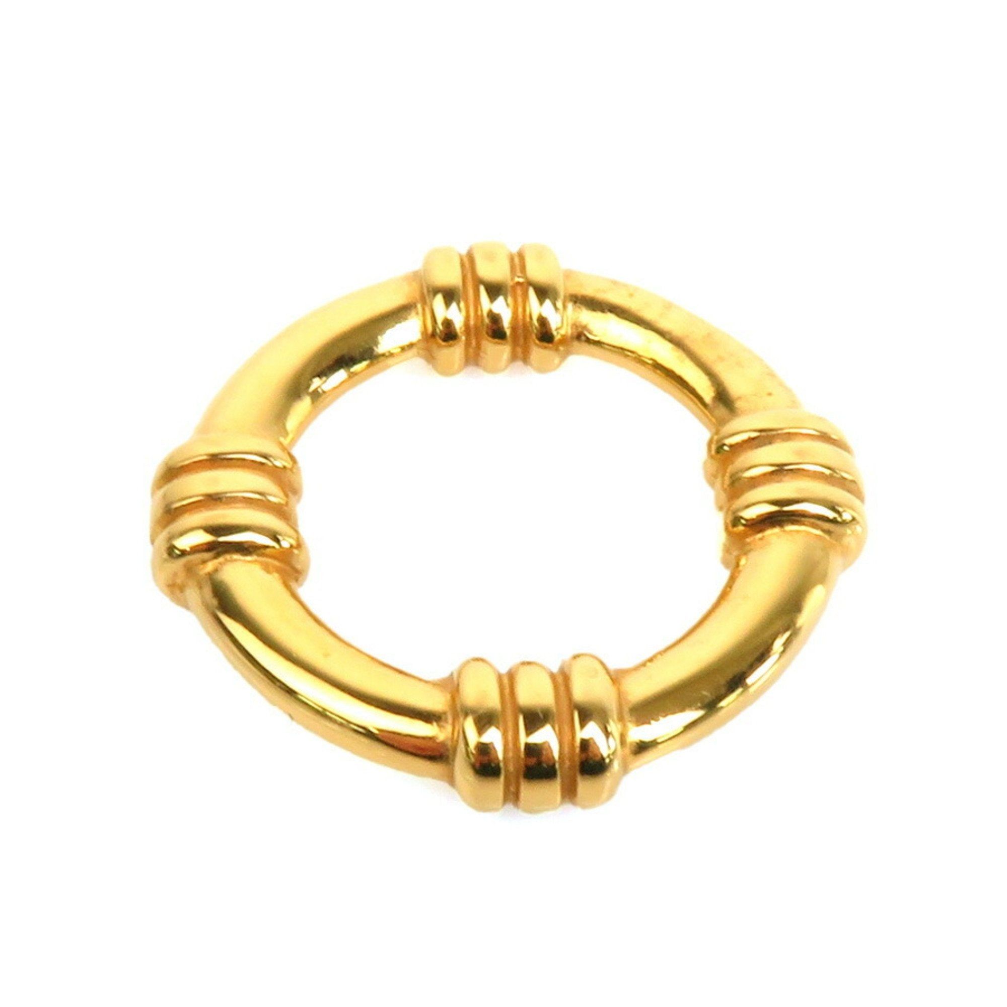 image of Hermes Scarf Muffler Ring Metal Gold Ladies, Women's