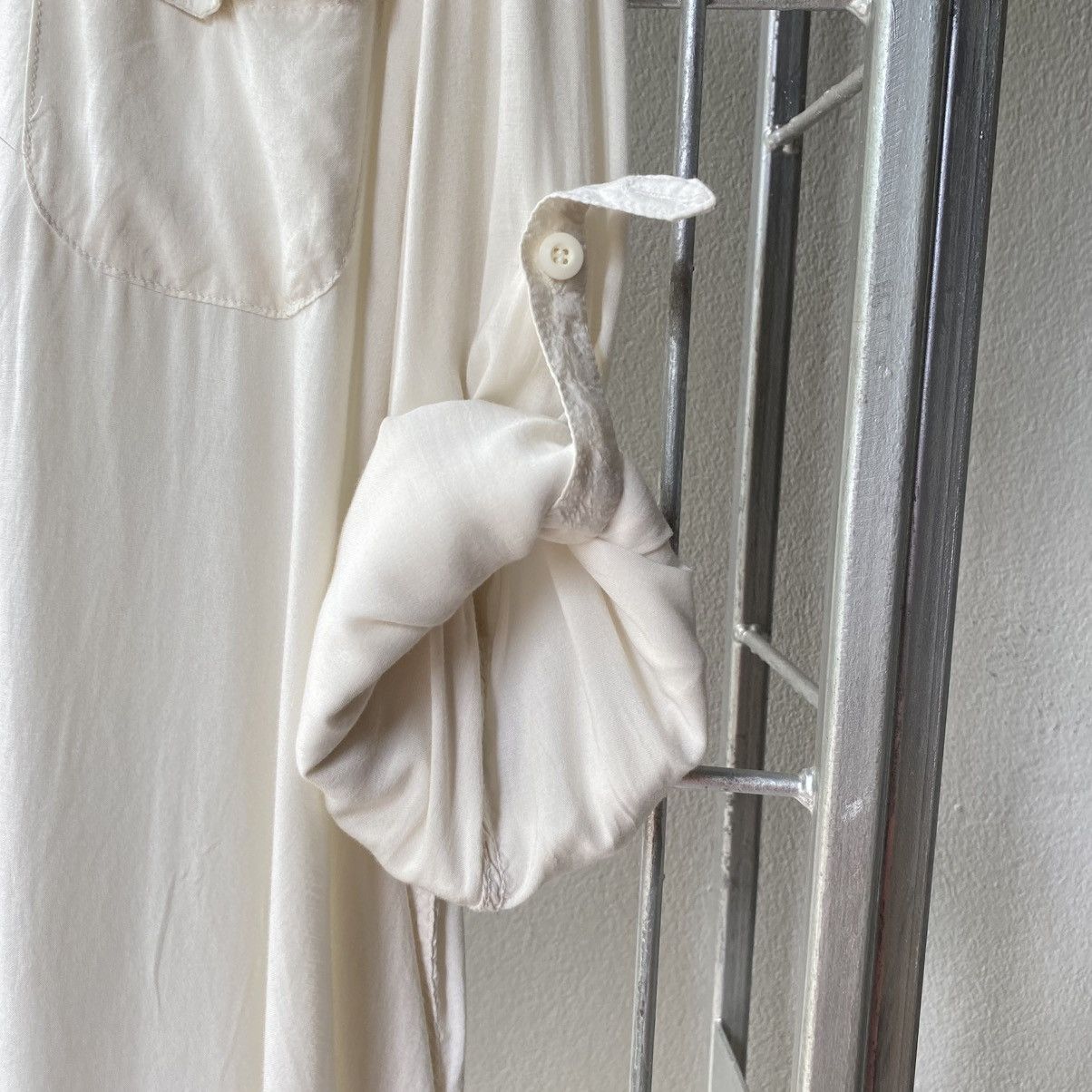 Designer × Japanese Brand G.O.A White Soft Long Sleeve Shirt with Chest Pockets Size ONE SIZE - 11 Thumbnail