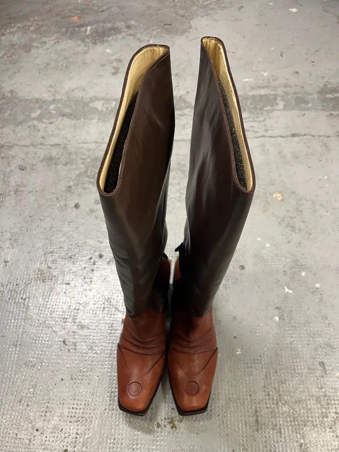 Marithe + Francois Girbaud Marithé + François Girbaud Indiana Leather Brown Boots Size US 8 / IT 38 - 4 Thumbnail