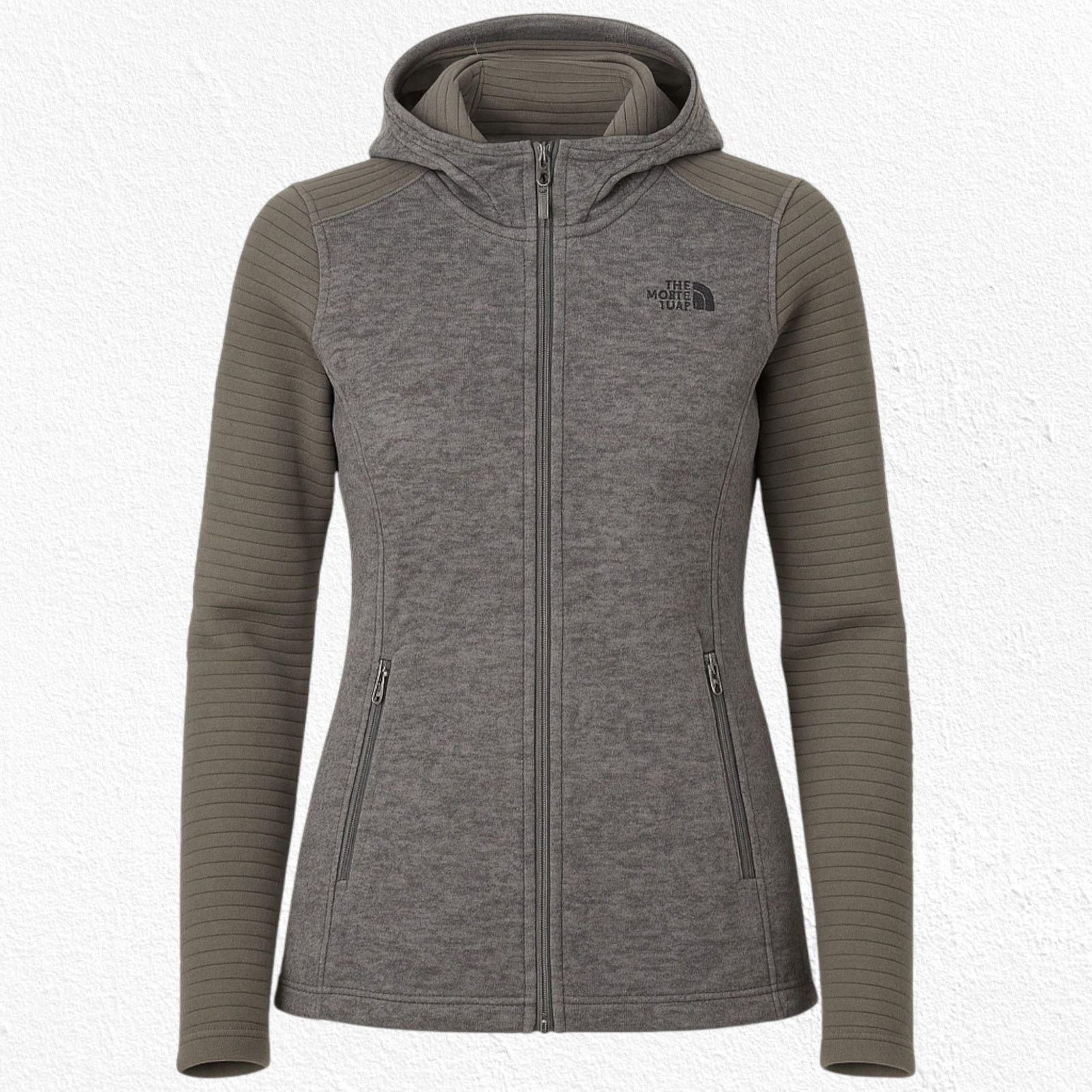 The North Face North Face Olive Green Gray Fleece Hoodie Coat Size Medium Size M / US 6-8 / IT 42-44 - 1 Thumbnail