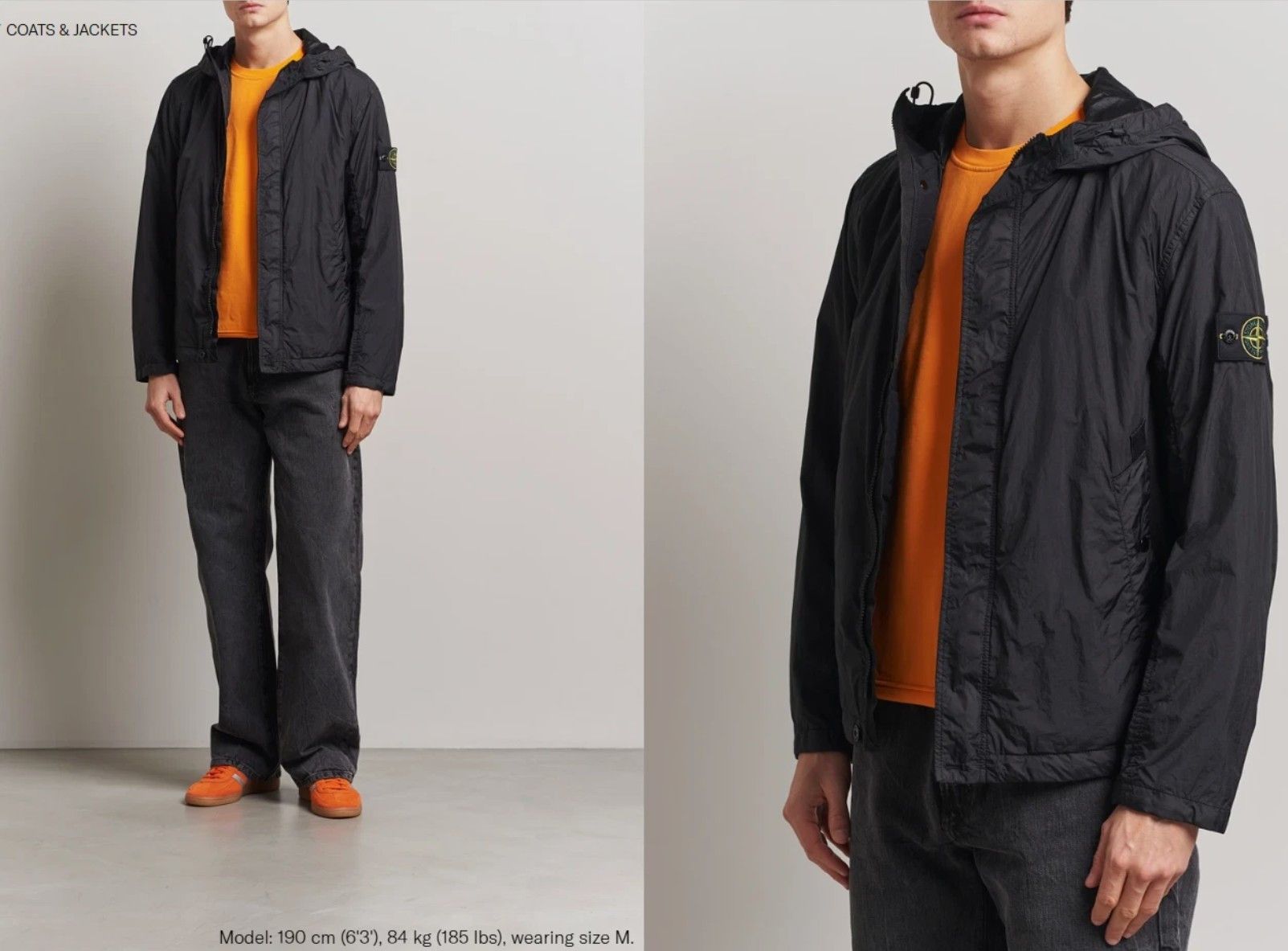 Stone Island Compass-badge crinkle reps NY jacket XL