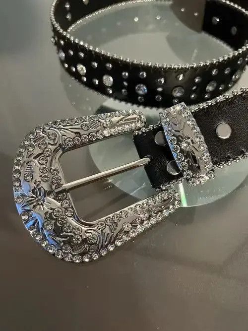 Japanese Brand Masumizu x Min Y2K Cross Rhinestone Belt Size ONE SIZE - 7 Thumbnail