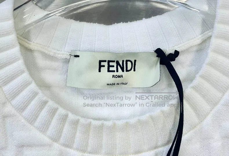 Fendi Fendi White Monogram Embossed Logo Knit Dress Size S / US 4 / IT 40 - 4 Thumbnail
