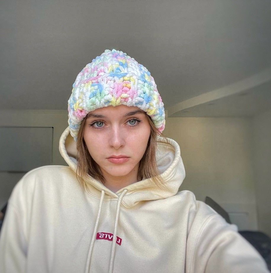 Handmade × Japanese Brand Handmade knitted hat unisex Size ONE SIZE - 3 Thumbnail