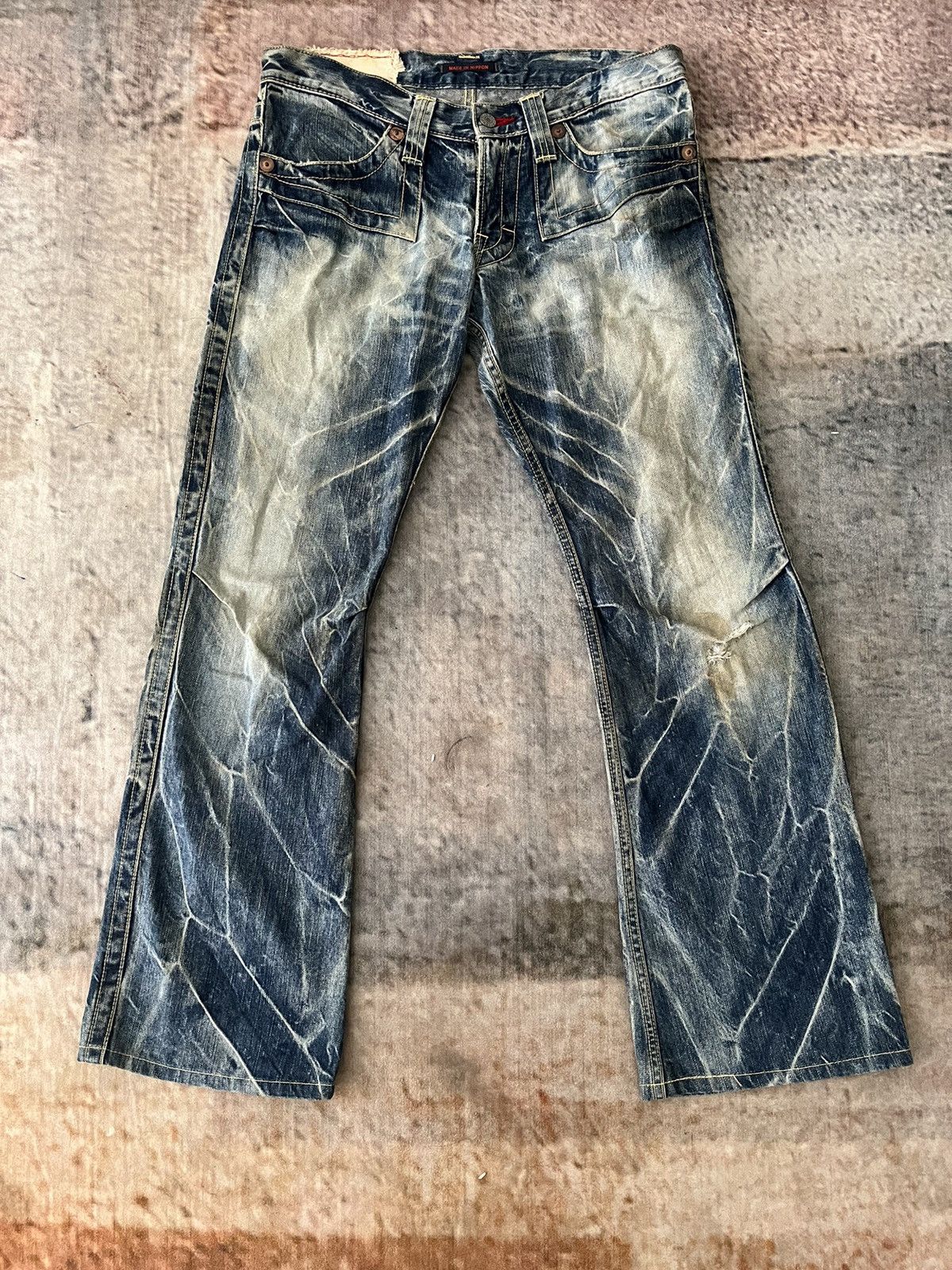 If Six Was Nine × Japanese Brand × Vintage Flare Crazy Striking Blueway Denim Size US 32 / EU 48 - 3 Thumbnail