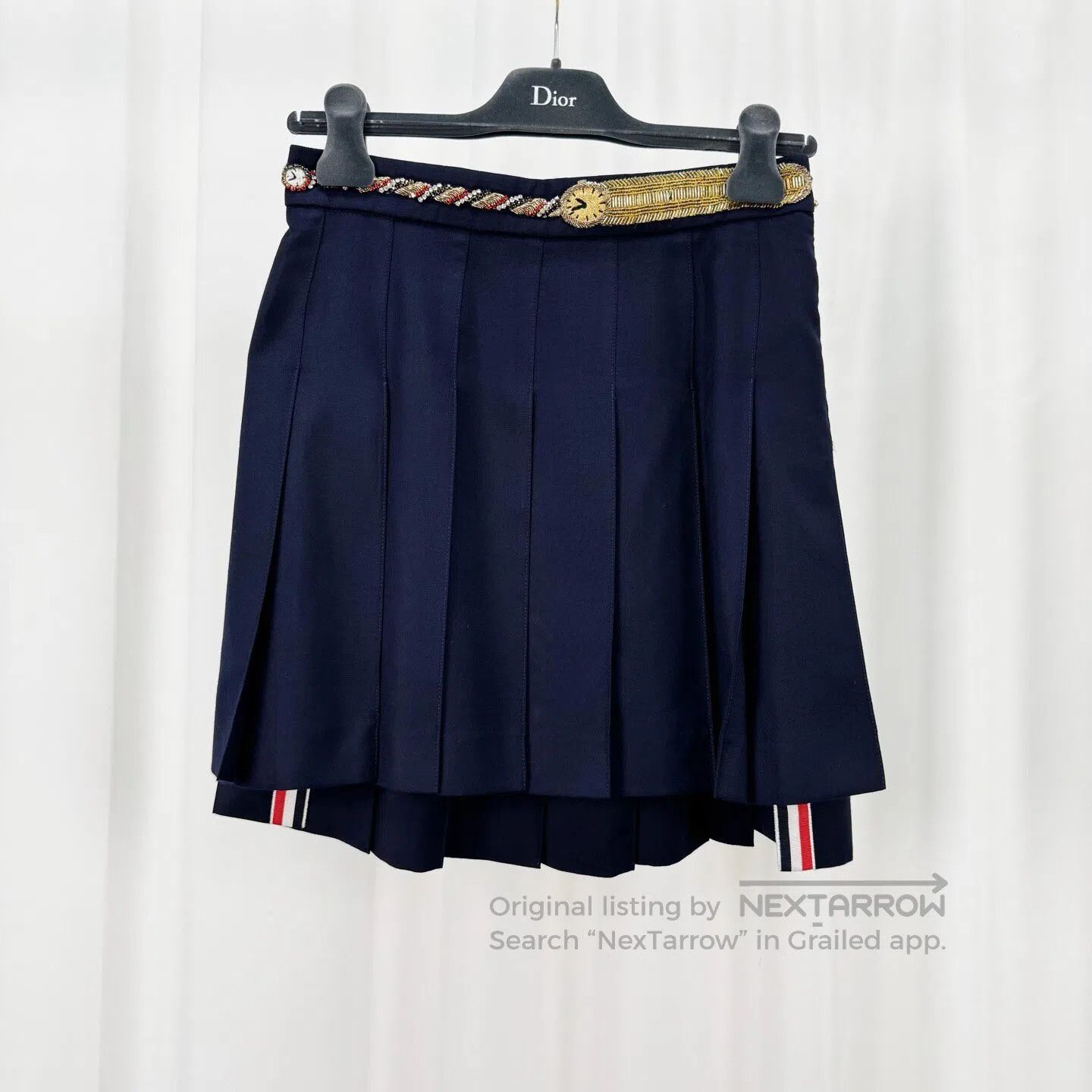 Thom Browne Thom Browne Crystal Gold Thread Color-Stripe Pleated Skirt Size XS / US 0-2 / IT 36-38 - 2 Thumbnail