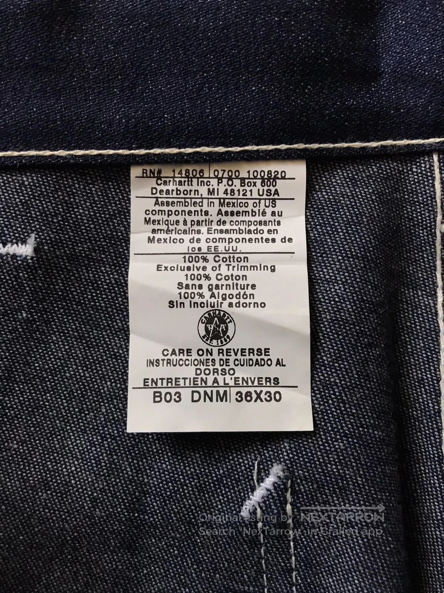Carhartt Carhartt B03 Original Denim Jeans W36L30. Size US 36 / EU 52 - 9 Thumbnail