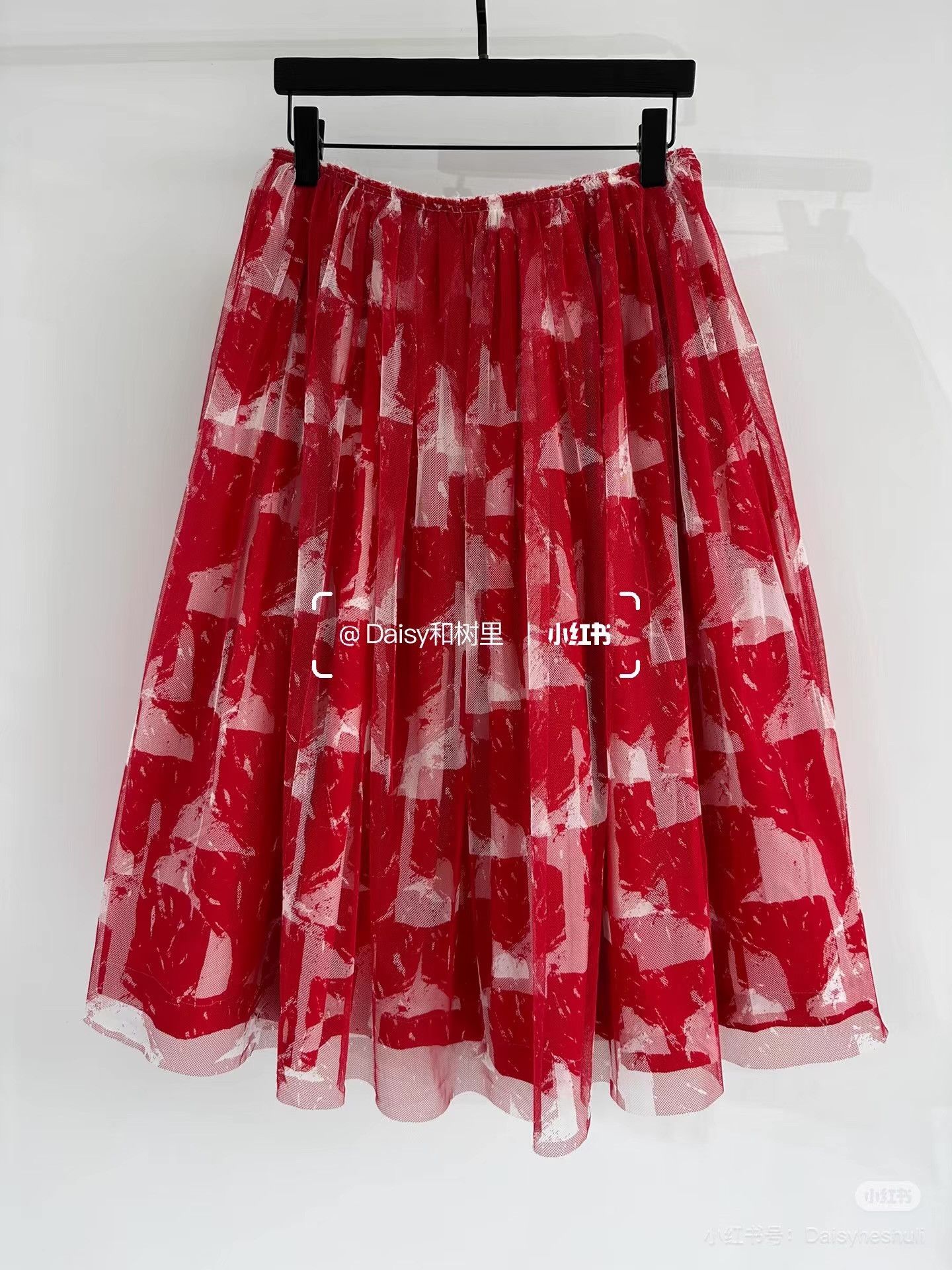 Comme des Garcons Comme des Garçons Main Line Rose Blood Mesh Midi Skirt Ｑ24 Size 34" / US 12 / IT 48 - 1 Thumbnail