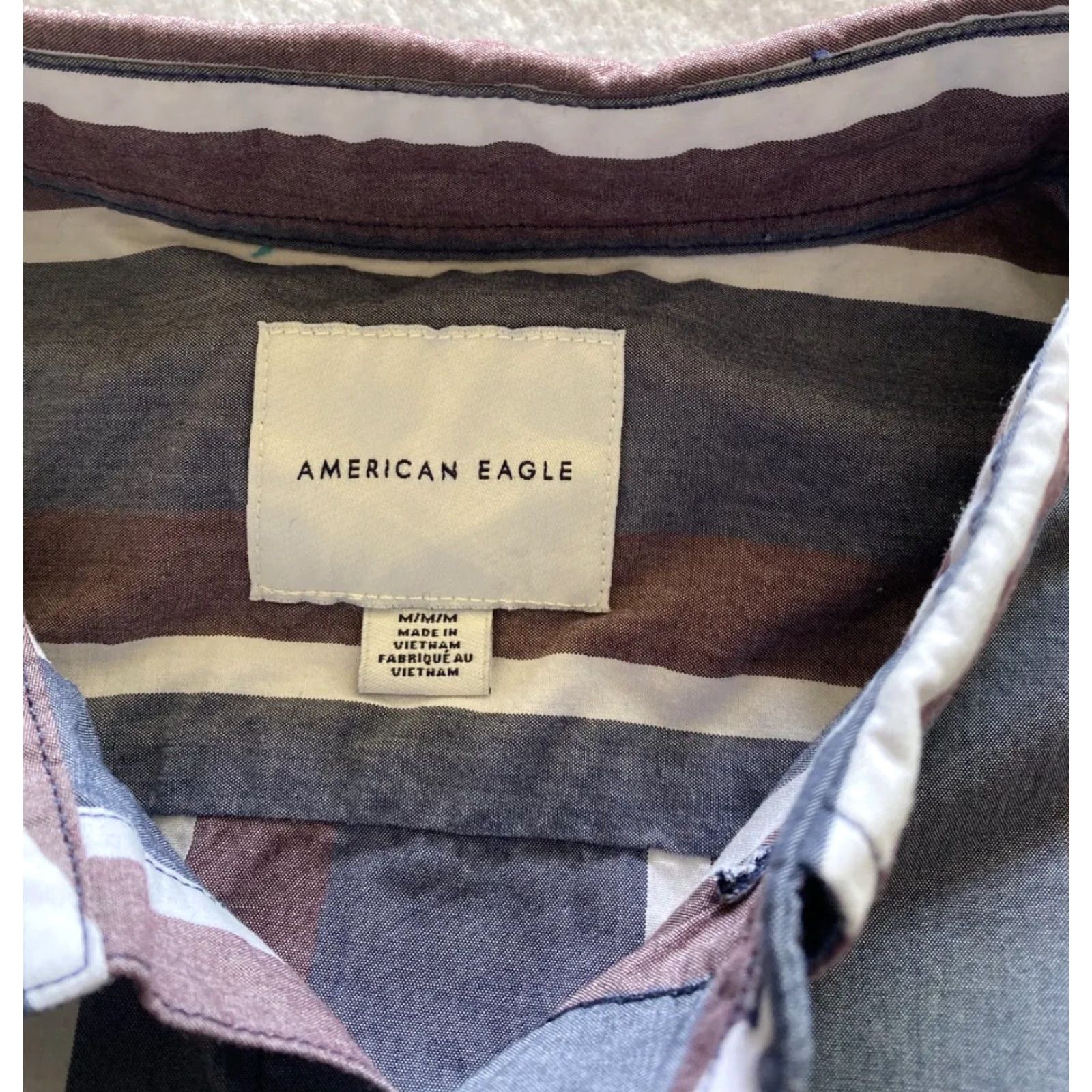 American Eagle Outfitters American Eagle Button Dress Shirt Men’s M Stripes Multicolor / 22-27 Size 40R - 5 Thumbnail