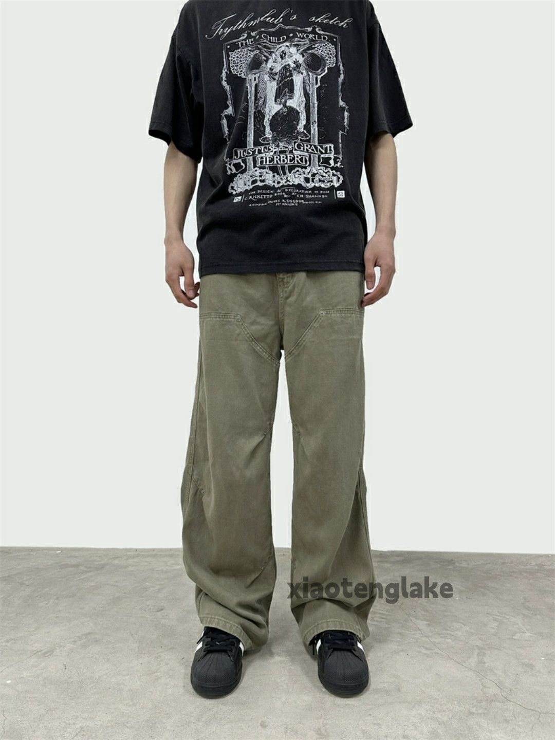Designer × Japanese Brand × Vintage washed faded loose baggy carpenter skate cargo pants Size US 32 / EU 48 - 3 Thumbnail