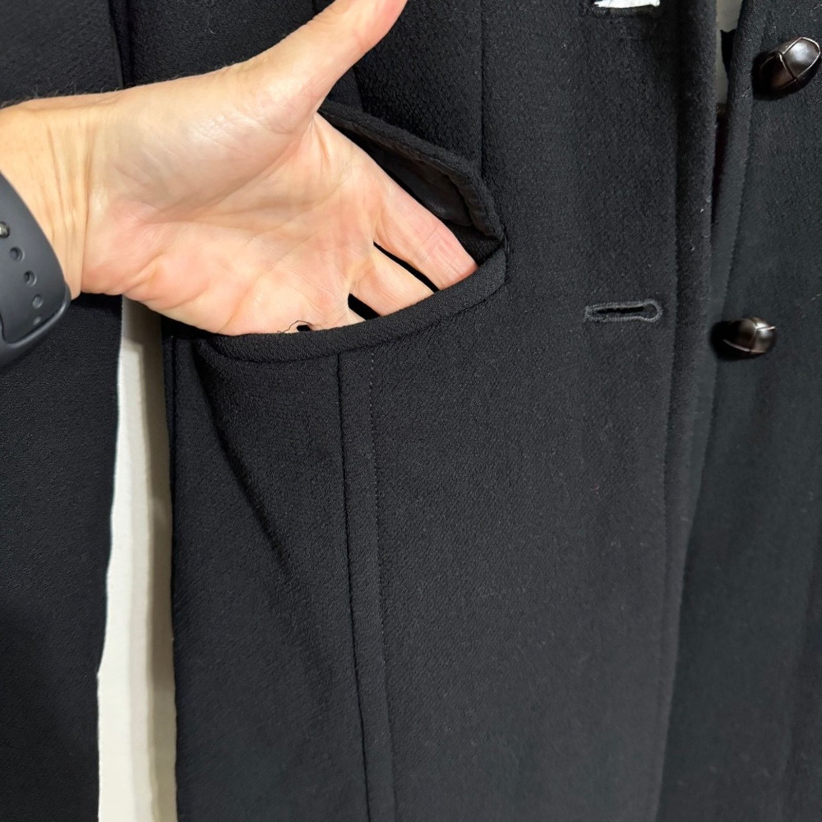 J.Crew J.Crew Wool Top Mid Length Dress Coat Black Size 0/XS Size XS / US 0-2 / IT 36-38 - 7 Thumbnail