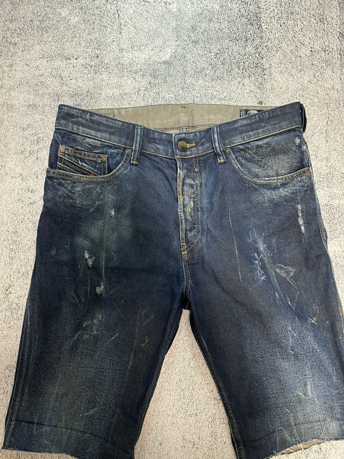Diesel Made in Italy Diesel Cowhide Denim Shorts Faded Size US 31 - 4 Thumbnail