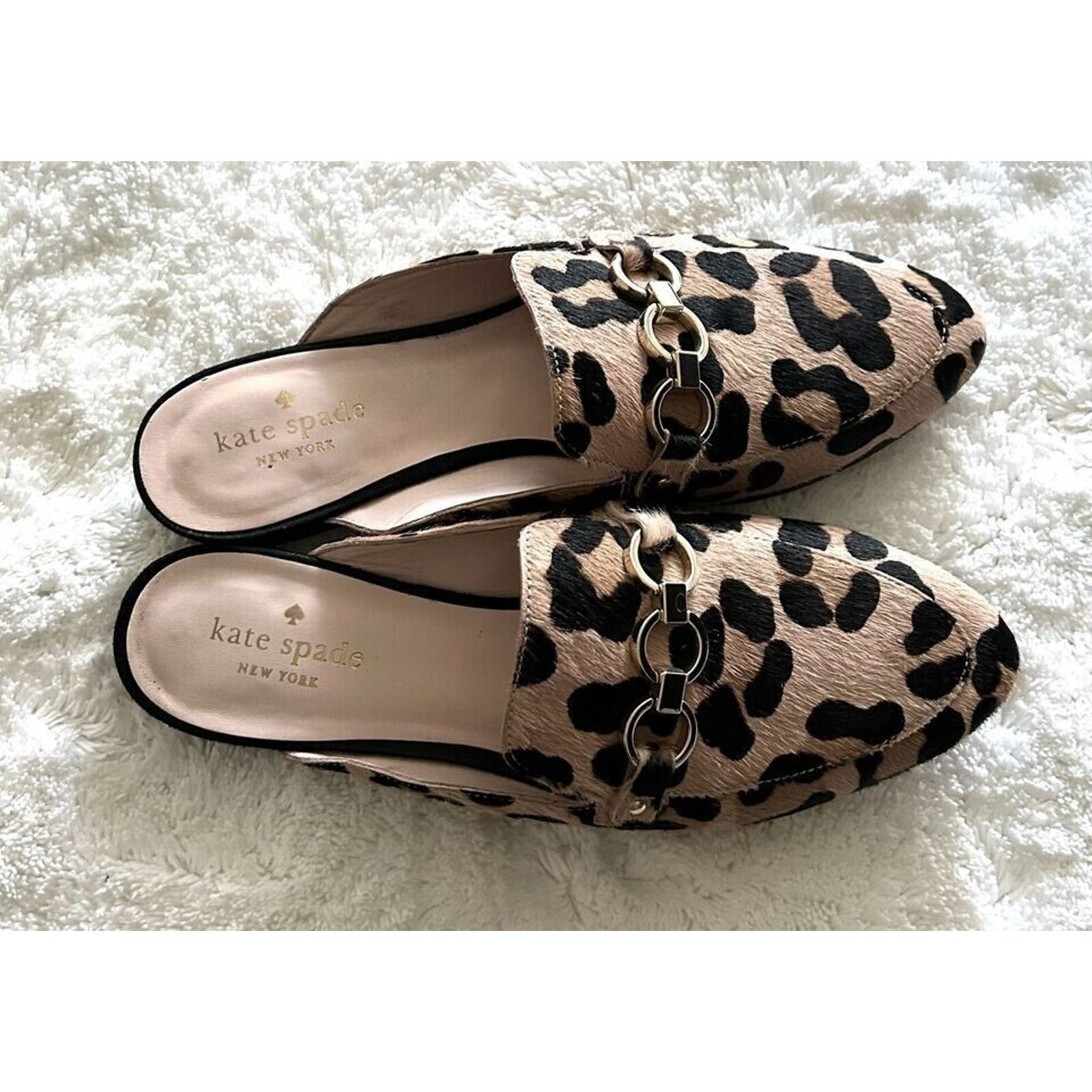 Kate Spade KATE SPADE CECE TOO LEOPARD CALF HAIR LOAFERS MULES SZ 7M Size US 7 / IT 37 - 2 Thumbnail