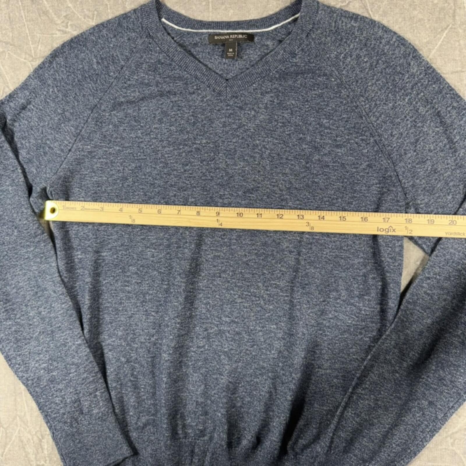 Banana Republic Banana Republic Sweater Women's M Blue V-Neck 100% Cotton Size M / US 6-8 / IT 42-44 - 5 Thumbnail