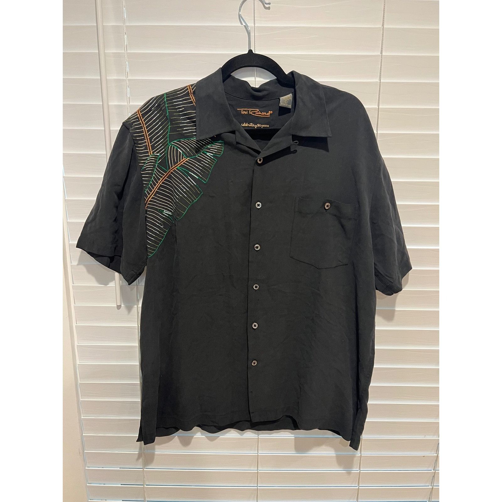 Tori Richard Tori Richard Silk Blend Shirt 50 Year Mens L Black Martini E Size US L / EU 52-54 / 3 - 1 Thumbnail