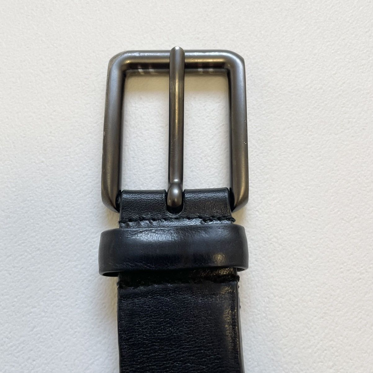 Prada 3cm Black Leather Metal Studded Belt Size 36 - 12 Thumbnail