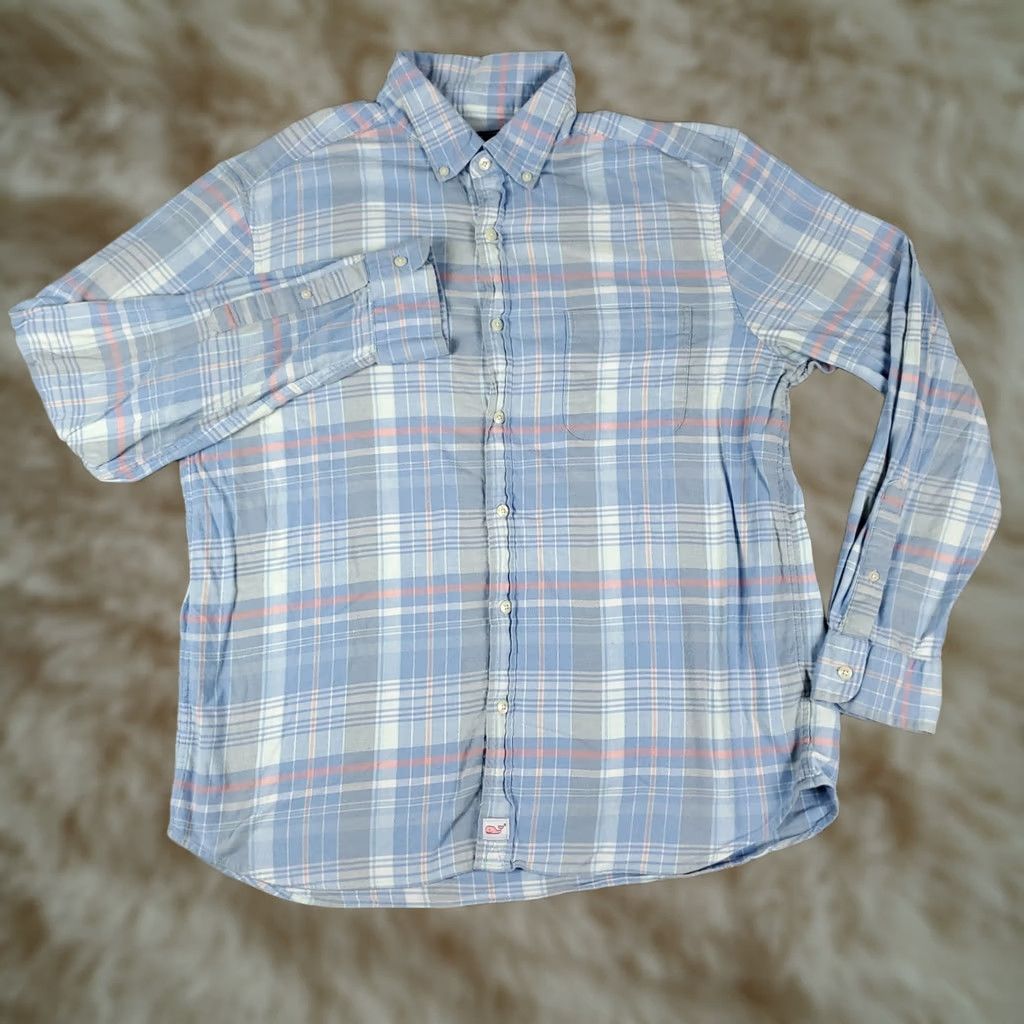 Vineyard Vines Vineyard Vines Shirt Mens L Blue Plaid Flannel Classic Button Up Long Sleeve Size US L / EU 52-54 / 3 - 1 Thumbnail