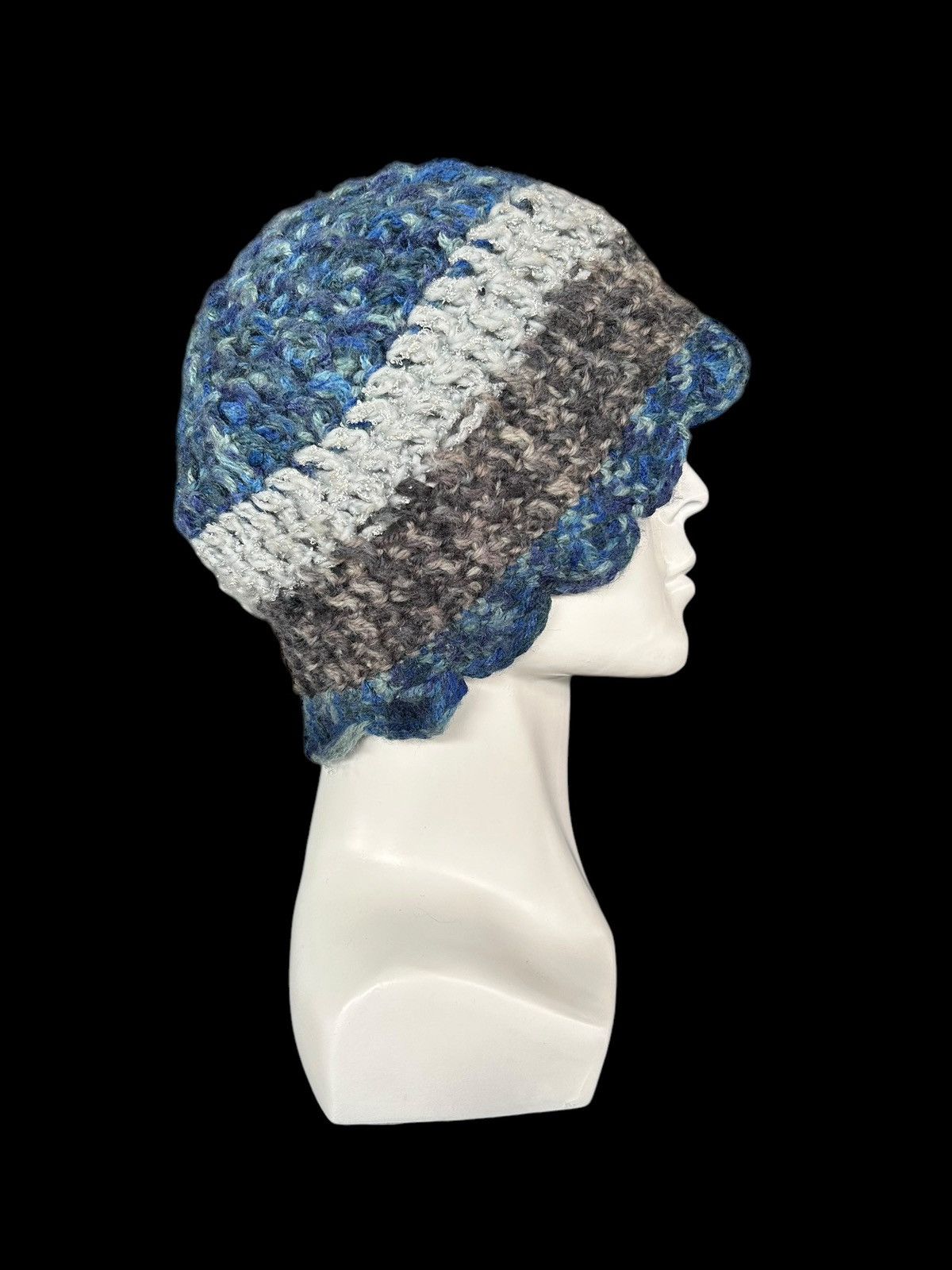 Japanese Brand × Kapital × Vintage Crochet Knitted handmade big Beanie Hats ☠️☠️ Size ONE SIZE - 2 Thumbnail