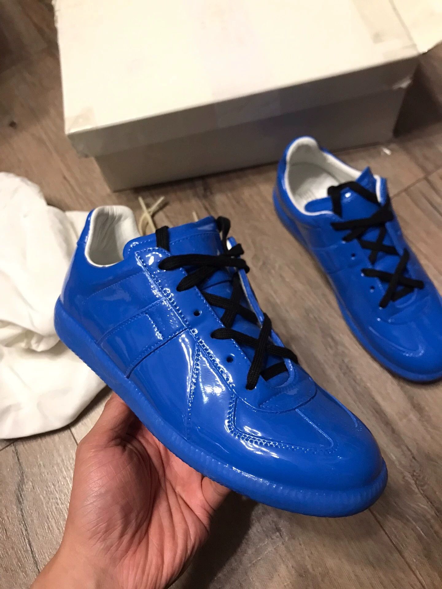 Maison Margiela Maison Margiela Classic German Trainer Electric Blue Size 37 Size US 6.5 / IT 36.5 - 2 Thumbnail