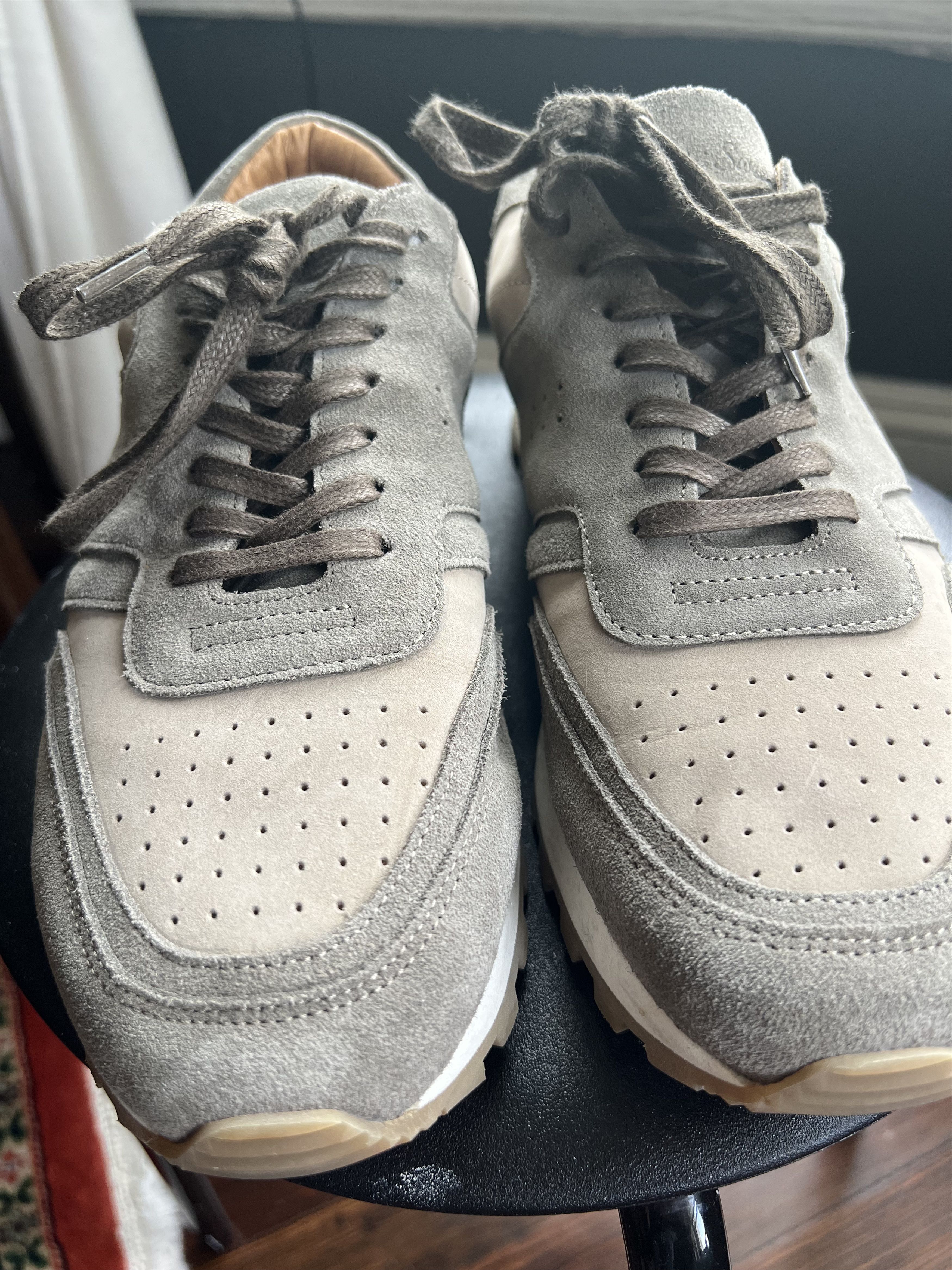 Oliver Sweeney Orjais Khaki Suede Retro Trainers Size US 9 / EU 42 - 2 Thumbnail
