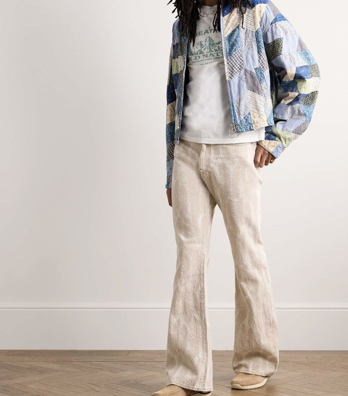 Kapital Kapital Yabane Cropped Quilted Patchwork Cotton Linen Jacket Size US L / EU 52-54 / 3 - 9 Thumbnail
