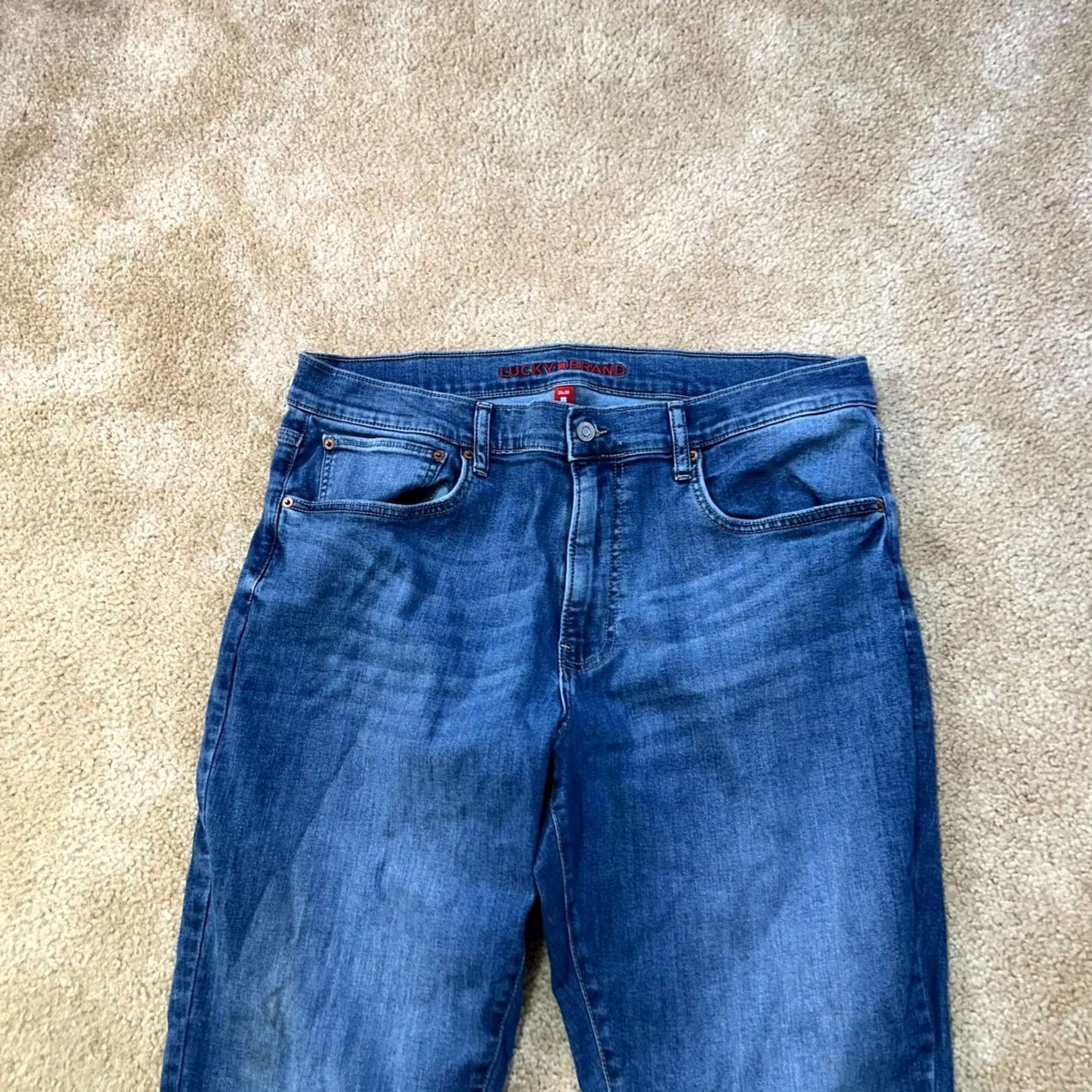 Lucky Brand Lucky Brand 223 Straight Jeans Men's 36x30 Blue Denim Stretch 5-Pocket Regular Waist Vintage No Size US 36 / EU 52 - 2 Thumbnail