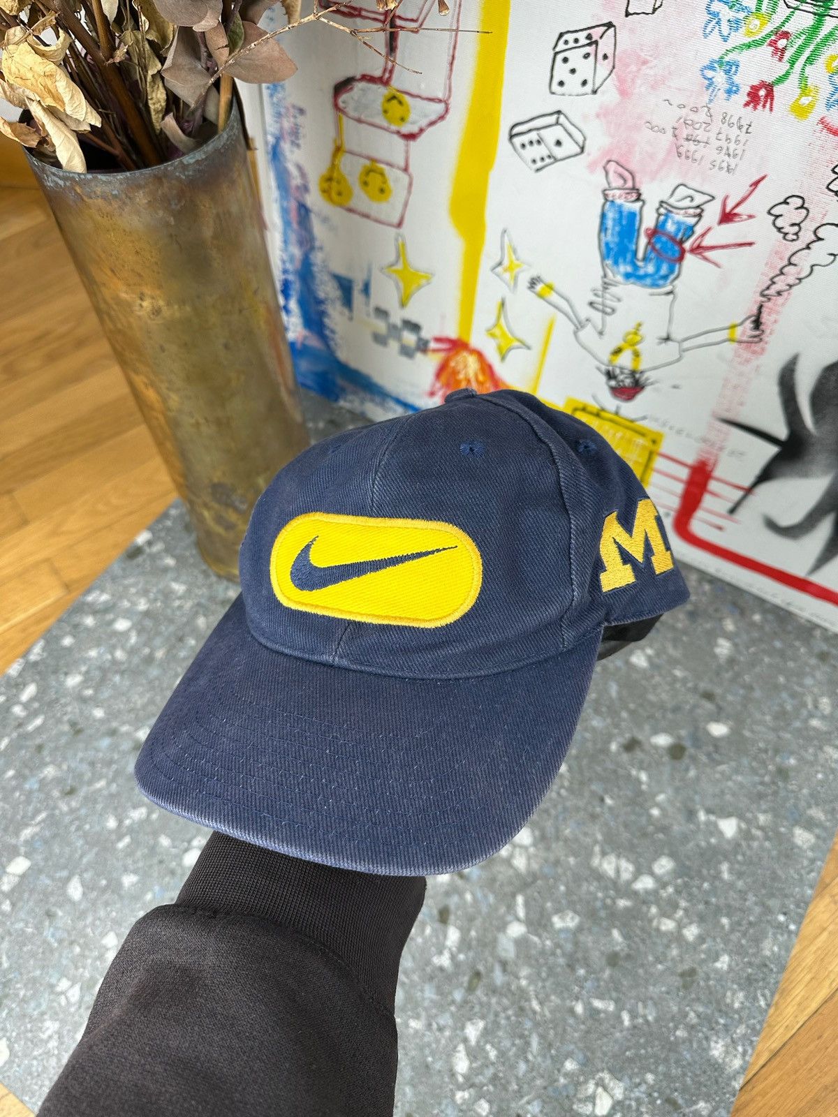 NCAA × Nike × Vintage Nike 90s Vintage Michigan Wolverines Wool Snapback Cap Size ONE SIZE - 4 Thumbnail