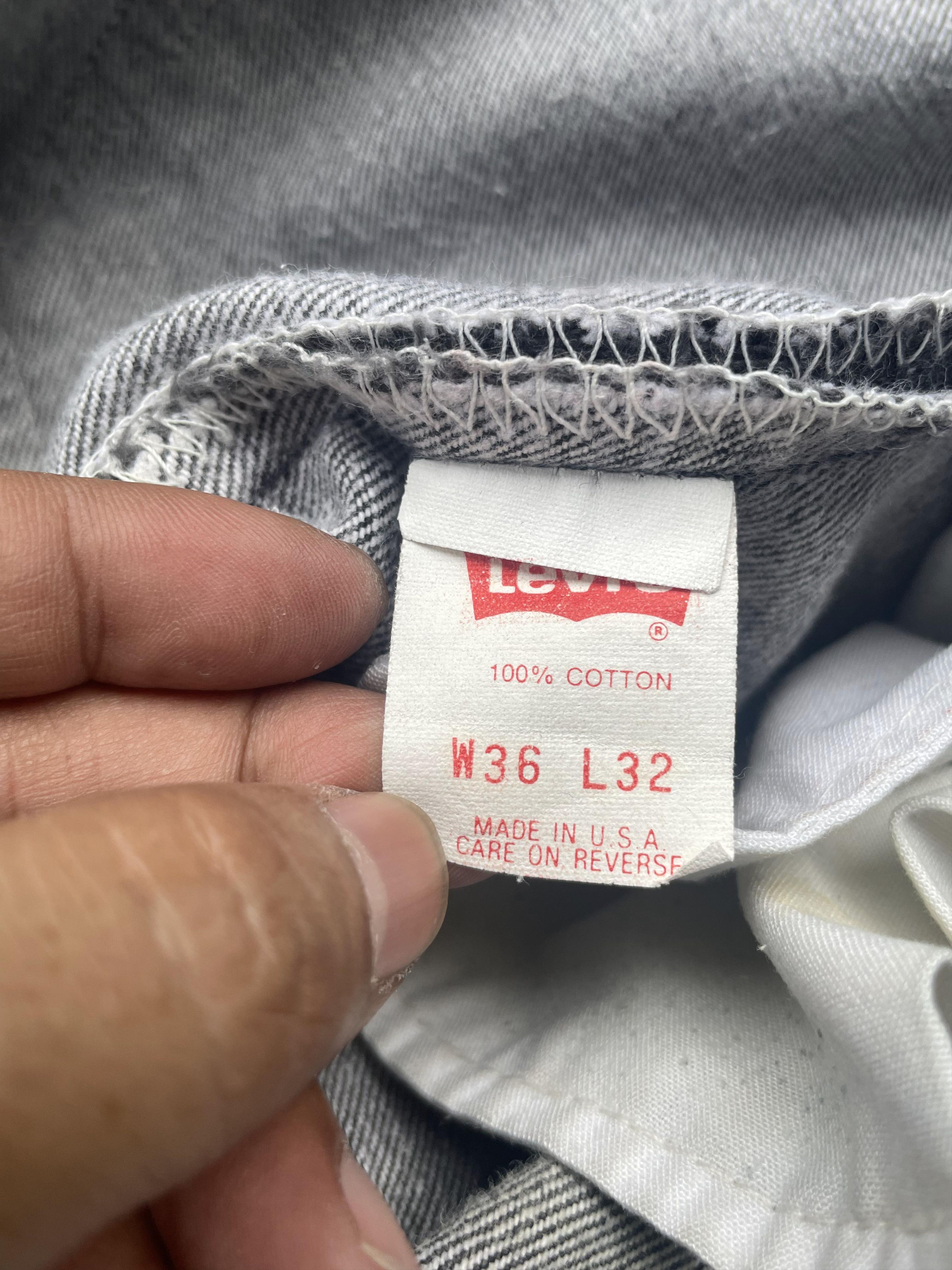 Levi's Vintage 1992 Levis 501 e Black Faded Denim Size US 35 - 8 Thumbnail