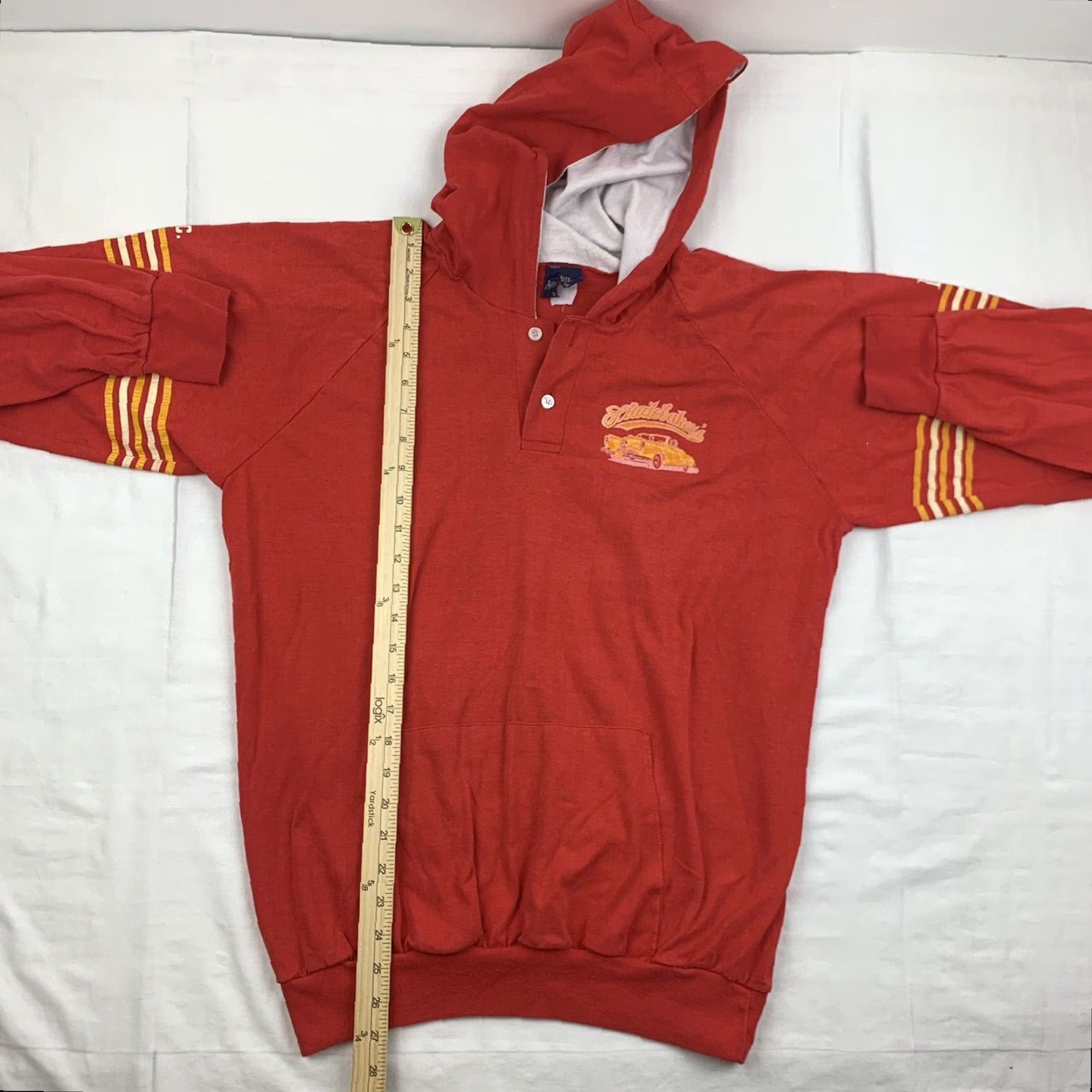 Vintage VINTAGE Studebakers Columbia South Carolina Hoodie Men Medium Red Lightweight 80s 90s Graphic Pullover Size US M / EU 48-50 / 2 - 6 Thumbnail