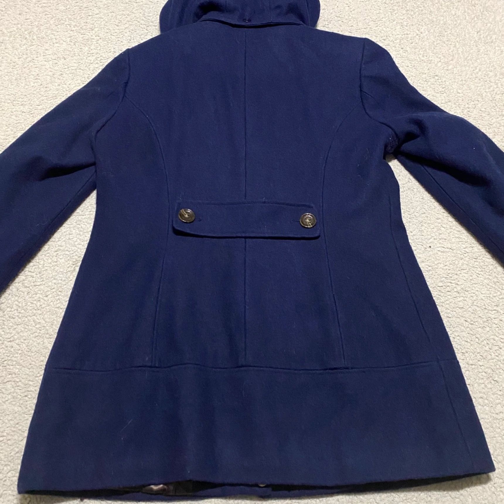 Calvin Klein Calvin Klein Womens Coat Wool Blend Quilt Lined Hooded Toggle Buttons Blue Mid-Length Regular Size 6 Womens Jacket Coat Size M / US 6-8 / IT 42-44 - 2 Thumbnail