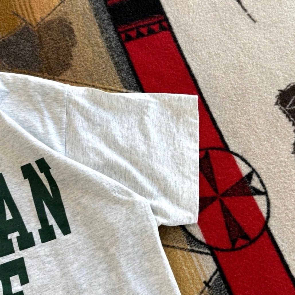 Fruit Of The Loom VINTAGE Michigan State University Spell Out T-Shirt Large Single Stitch USA 90s Size US L / EU 52-54 / 3 - 4 Thumbnail