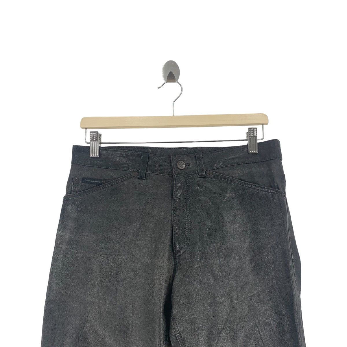 CALVIN KLEIN Leather Casualwear Designer Leather Pants