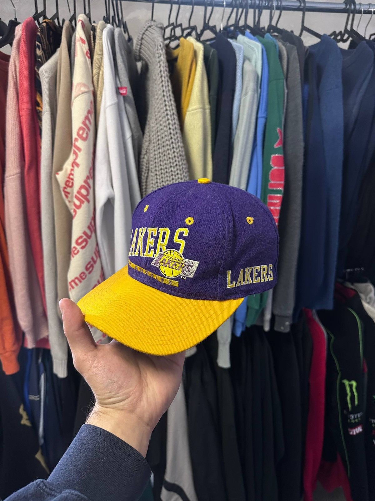 NBA Vintage 90s Los Angeles Lakers NBA Cap Y2K Size ONE SIZE - 4 Thumbnail