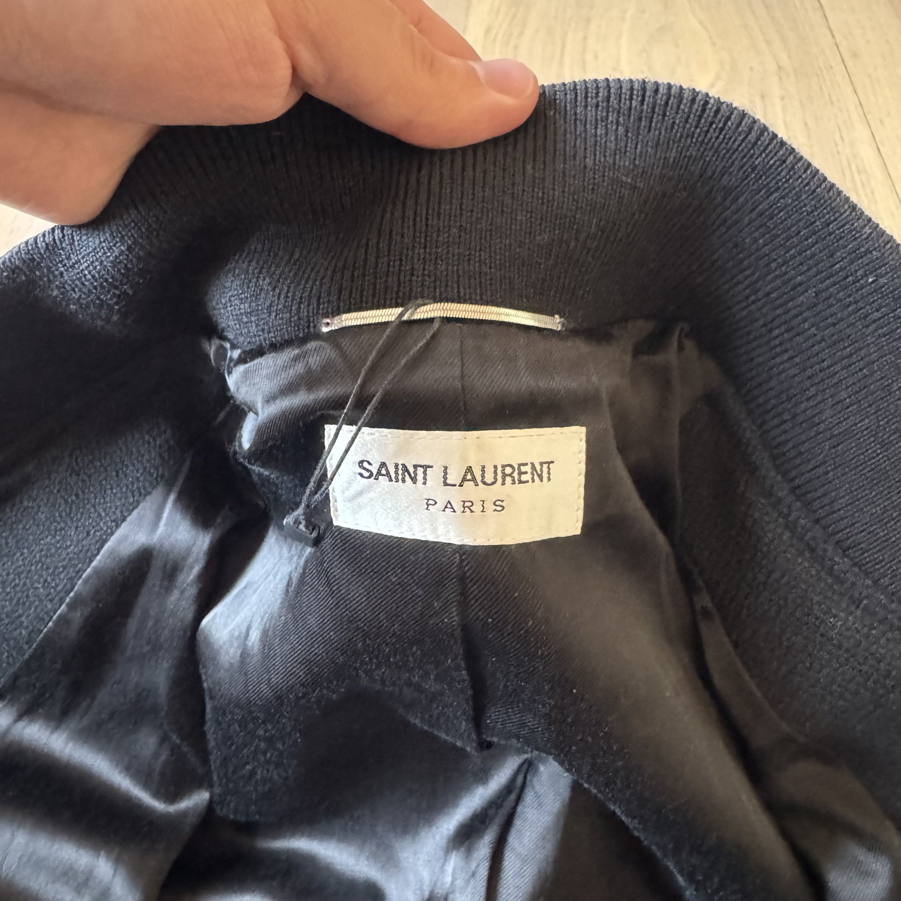 Saint Laurent Paris Saint Laurent Paris - Teddy Bomber Jacket - Black / White Size US XL / EU 56 / 4 - 8 Thumbnail