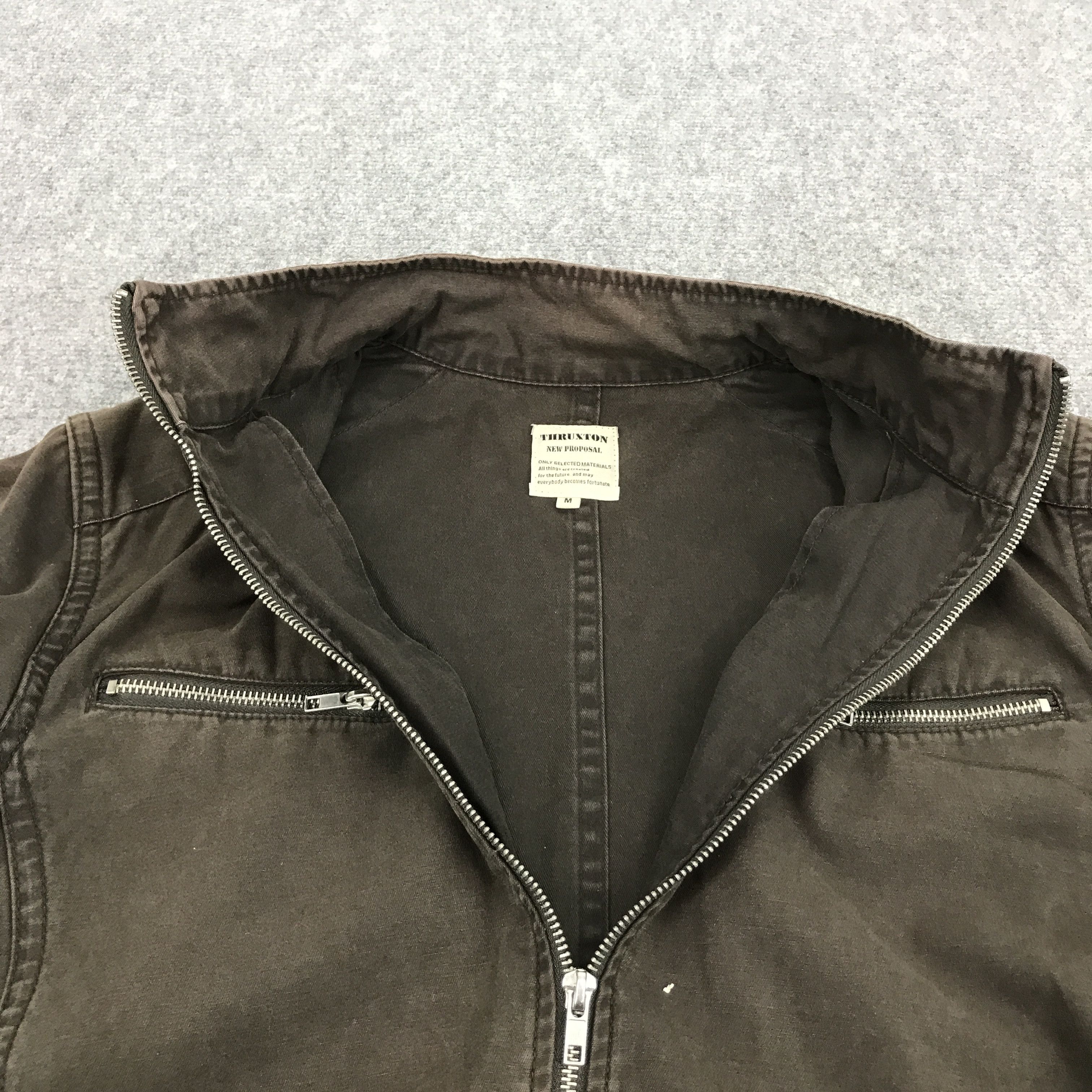 Japanese Brand THRUXTON NEW PROPOSAL BIKER STYLE FADED JACKET Size US M / EU 48-50 / 2 - 6 Thumbnail
