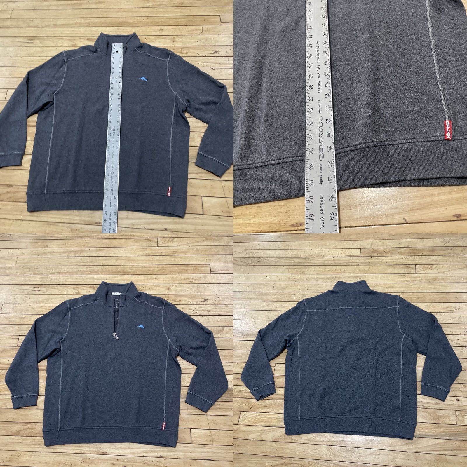 Tommy Bahama Tommy Bahama 1/4 Zip Sweater Men XL Gray Fish Logo Yachty Old Money Active XL Shirt Mens Gray Size US XL / EU 56 / 4 - 9 Thumbnail