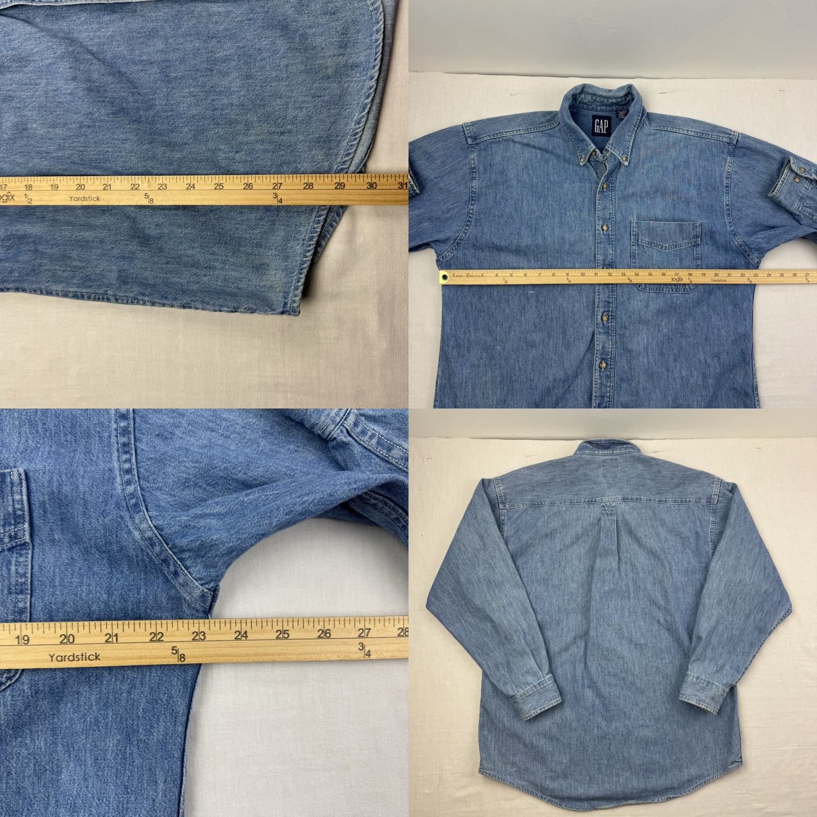 Gap VINTAGE Gap Denim Button Up Shirt Adult Large Hipster Mom 1990s Classic USA Made Size US L / EU 52-54 / 3 - 8 Thumbnail