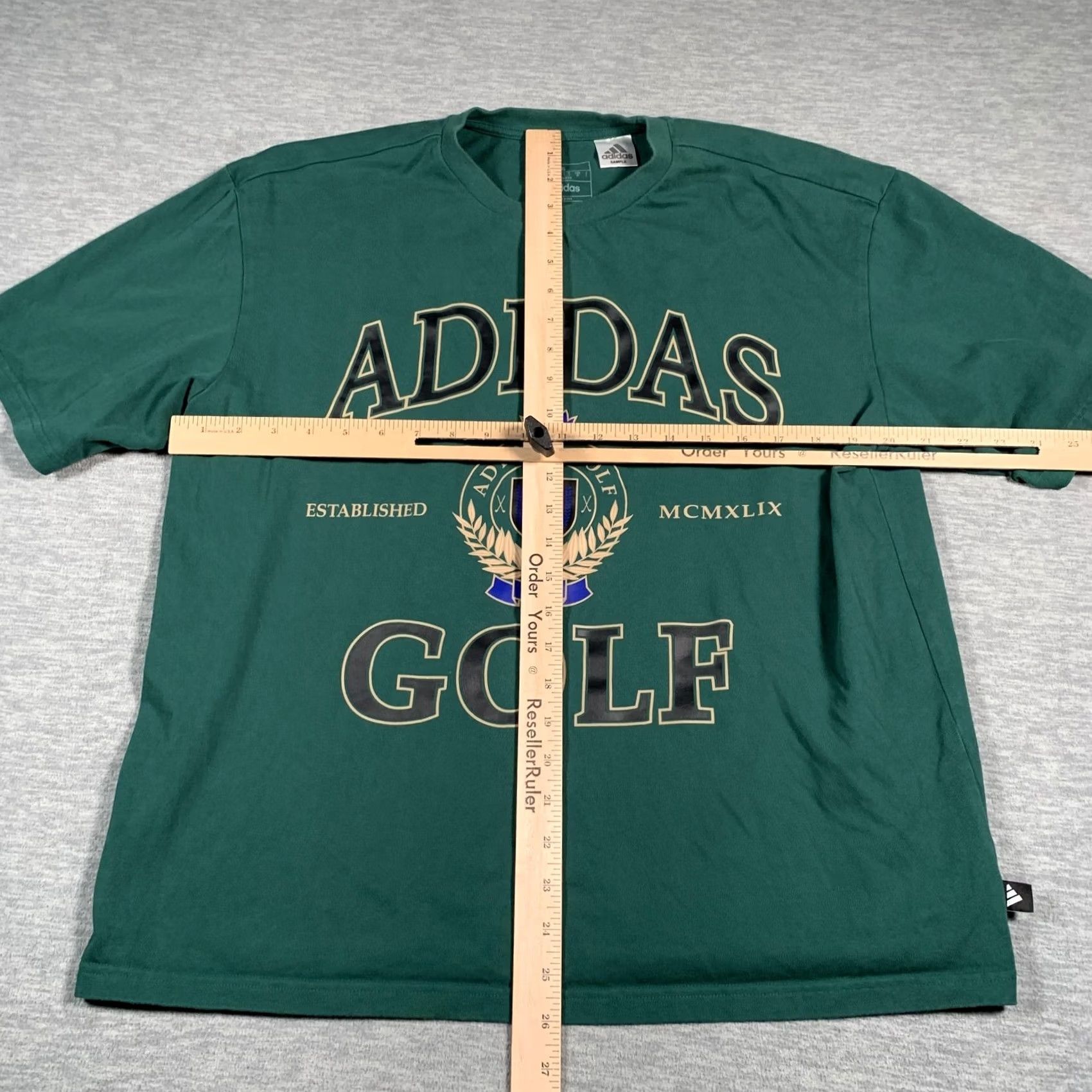 Adidas Adidas Golf Shirt Mens S Green Graphic Crest 1949 Sample Cotton Athletic Tee Size US S / EU 44-46 / 1 - 7 Thumbnail