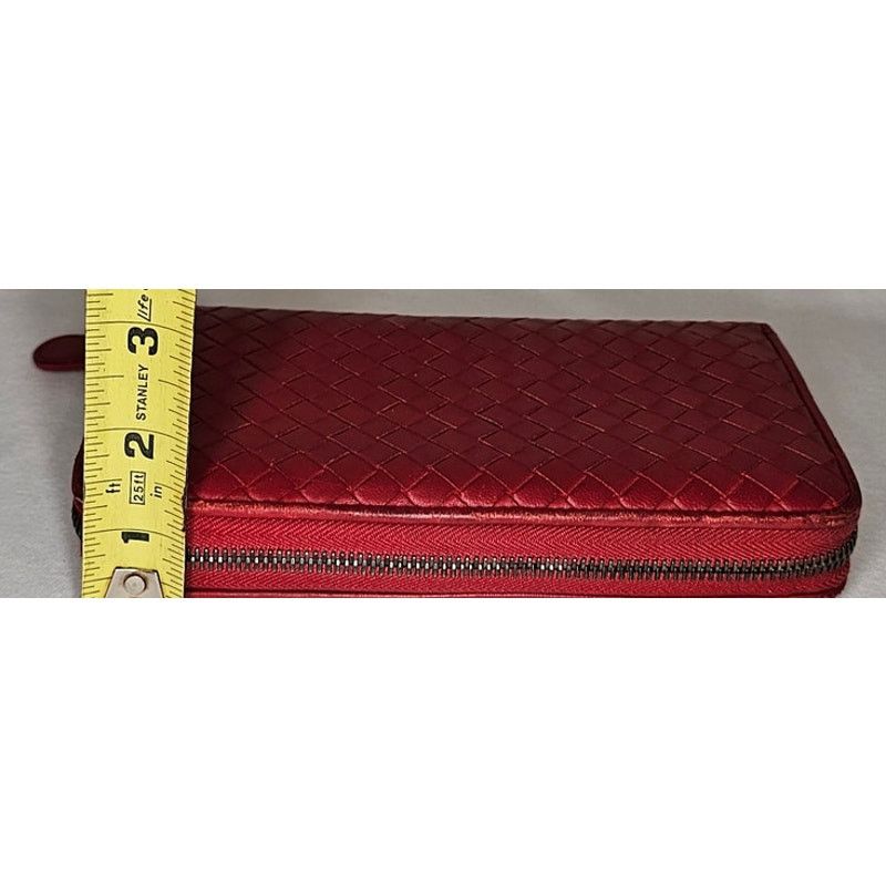Bottega Veneta Bottega Veneta Intrecciato zip-around wallet in red leather Size ONE SIZE - 4 Thumbnail
