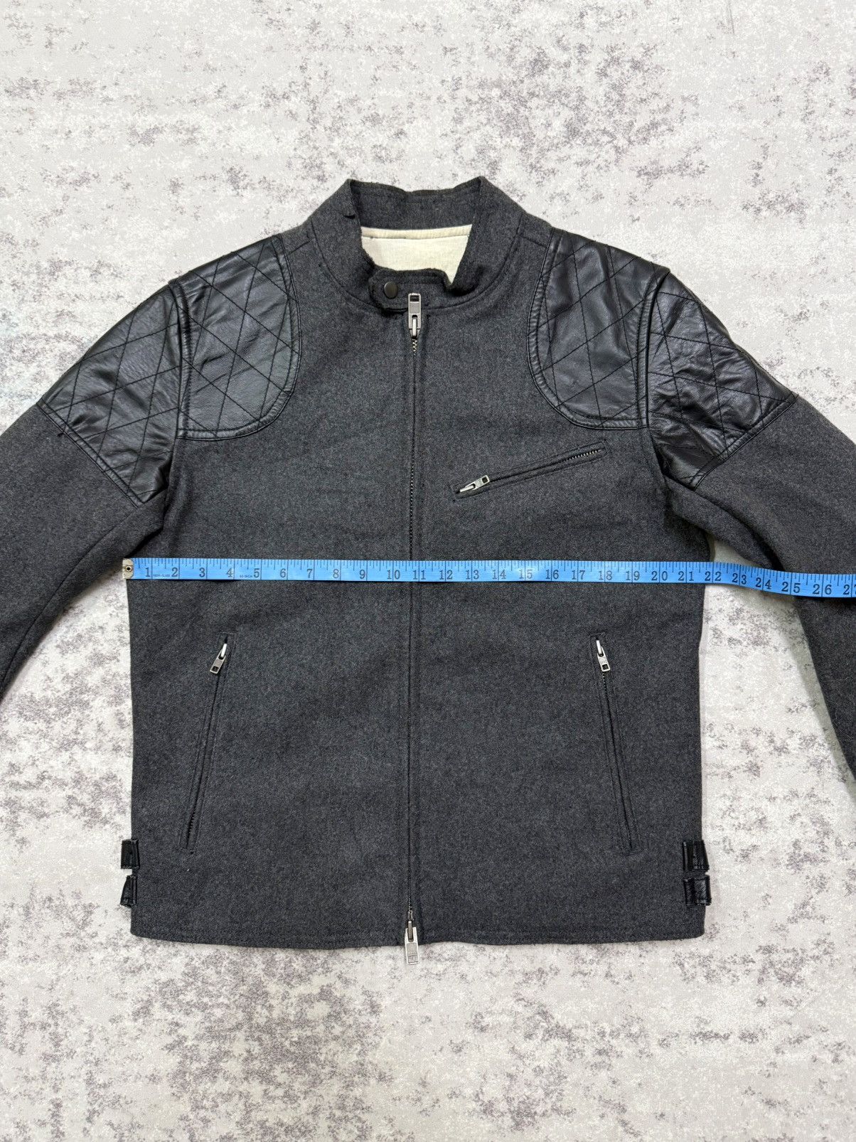 Chevignon Vintage Chevignon patch leather shoulder wool jacket Size US M / EU 48-50 / 2 - 17 Thumbnail