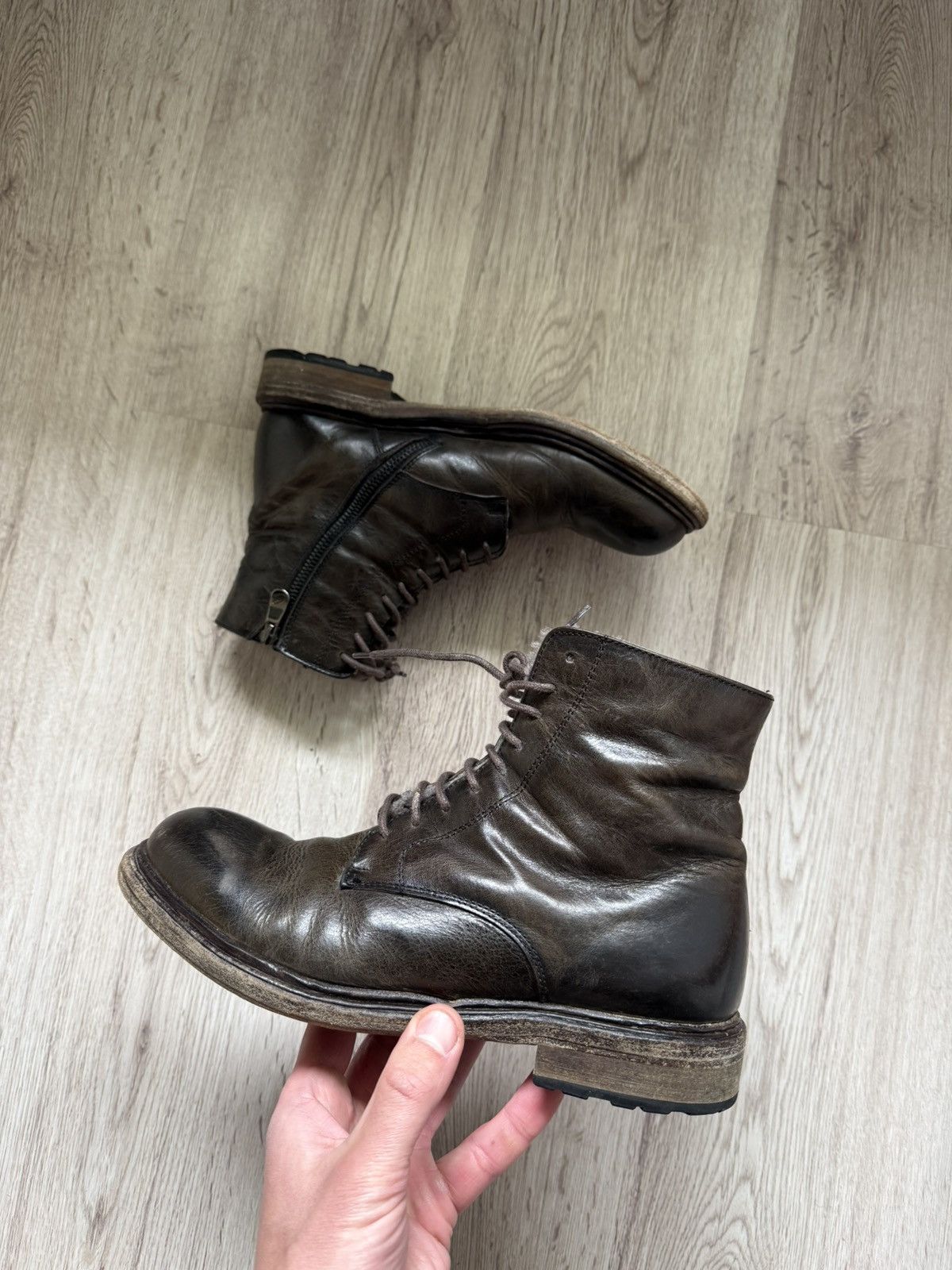 Other Crispiniano Patina Leather Boots Side Zip Italian Combat 39 Size US 6 / EU 39 - 1 Thumbnail