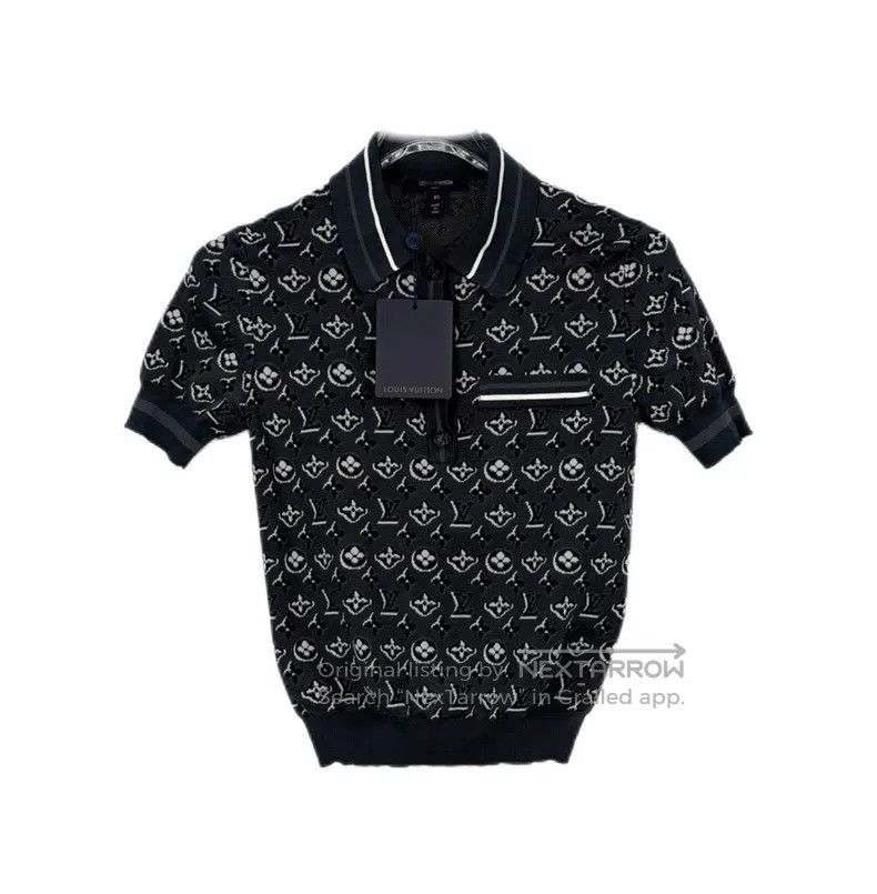 Louis Vuitton Louis Vuitton Dark grey full logo mulberry silk short slee Size XS / US 0-2 / IT 36-38 - 1 Thumbnail