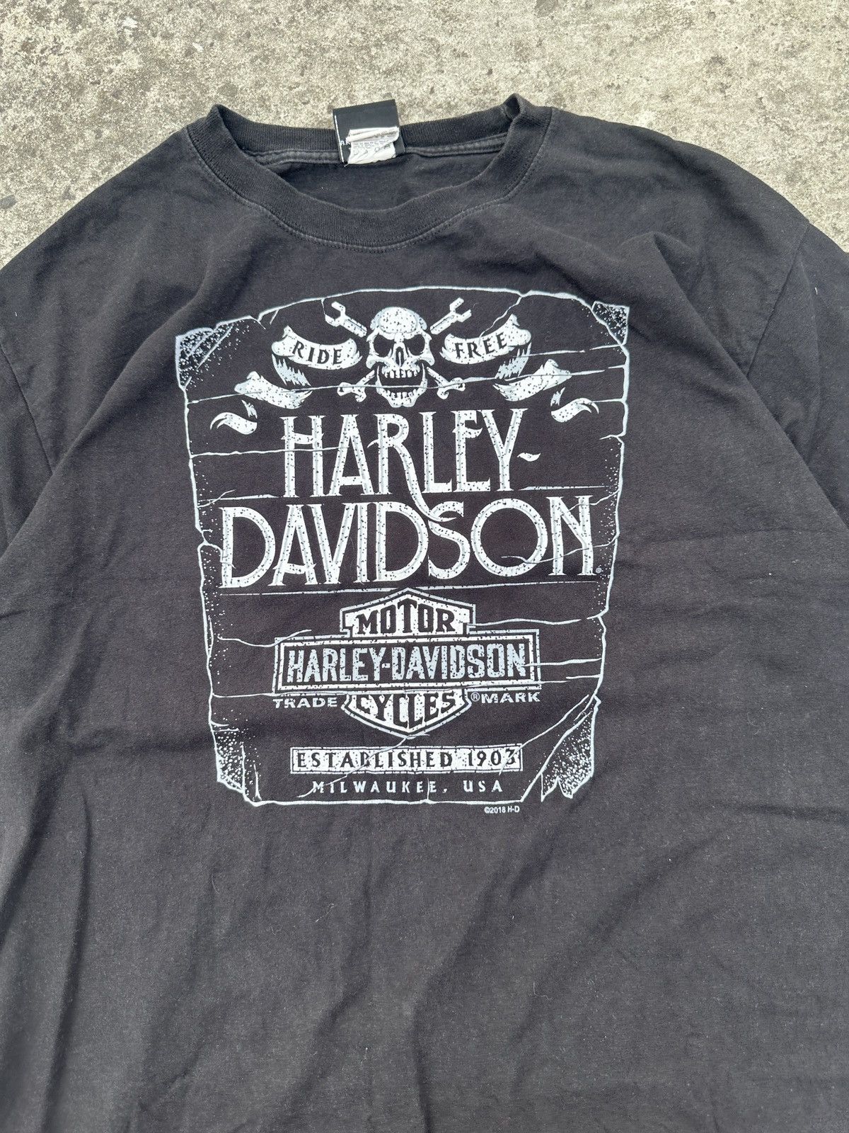 Harley Davidson Vintage Harley Davidson Chunky River Logo Very Rare USA L Size US L / EU 52-54 / 3 - 4 Thumbnail