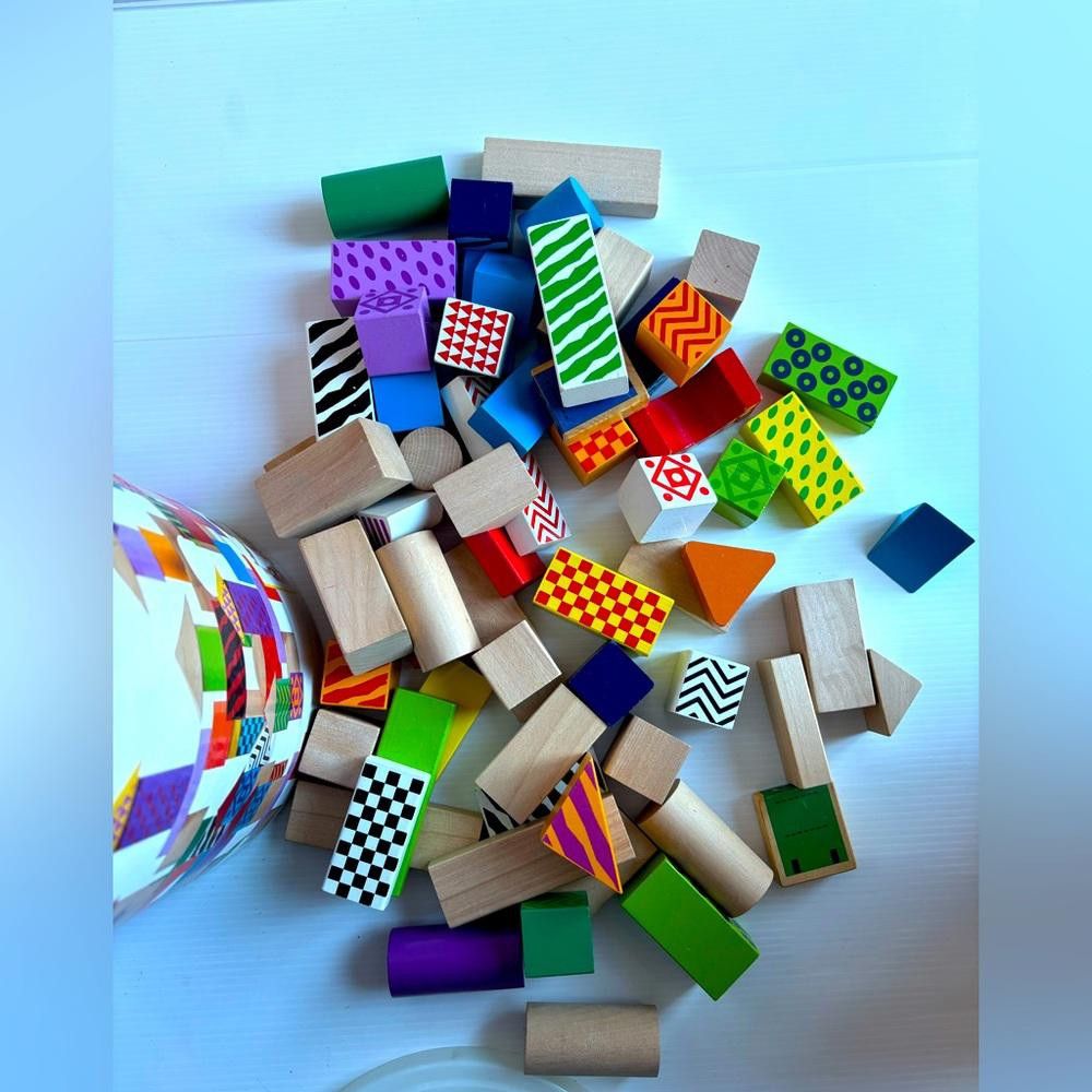 Designer Building Set - Colored Wood Blocks, 100 Pieces Size ONE SIZE - 1 Thumbnail