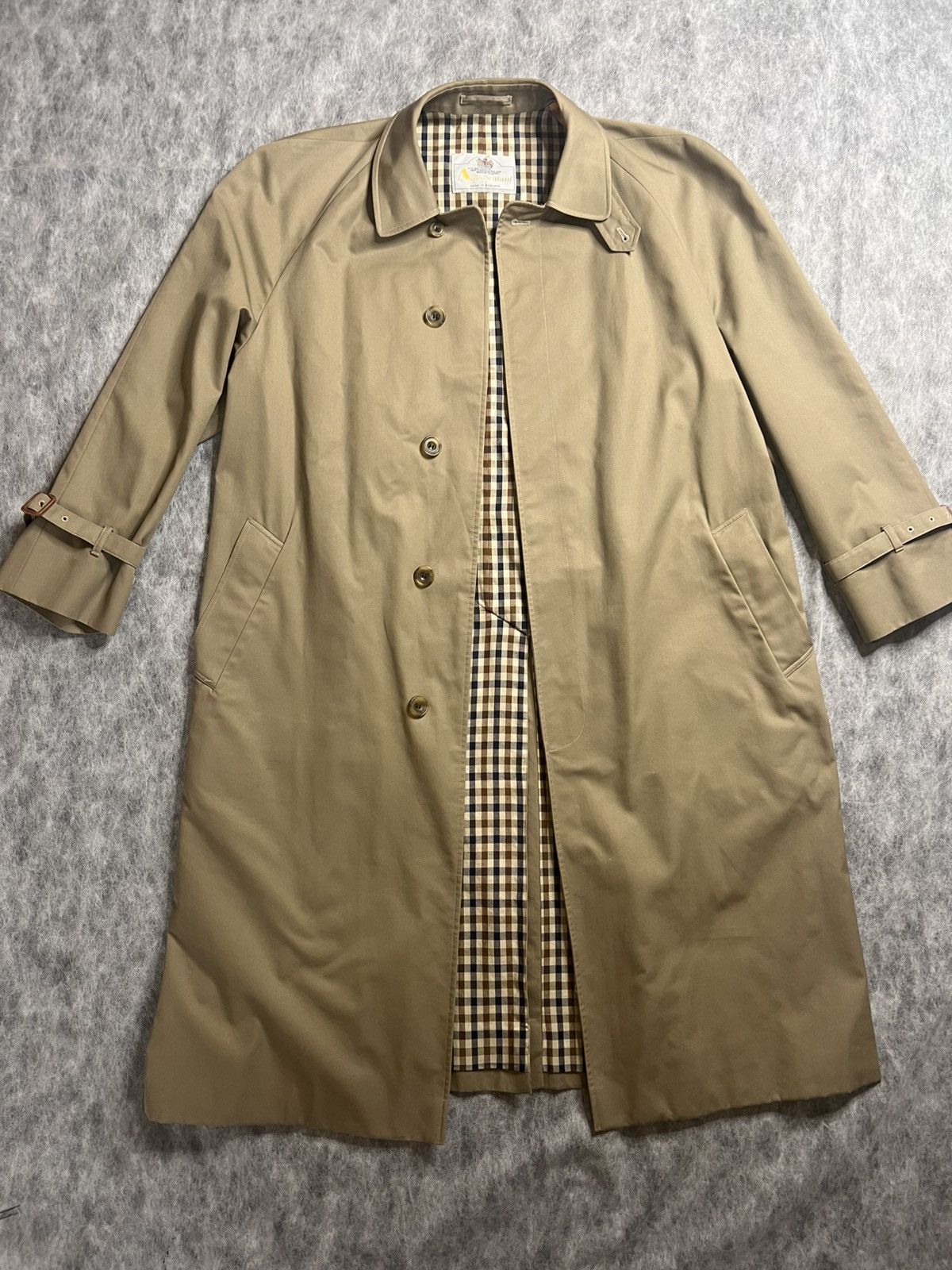VINTAGE 90s AQUASCUTUM TRENCH COAT JACKET Y2K